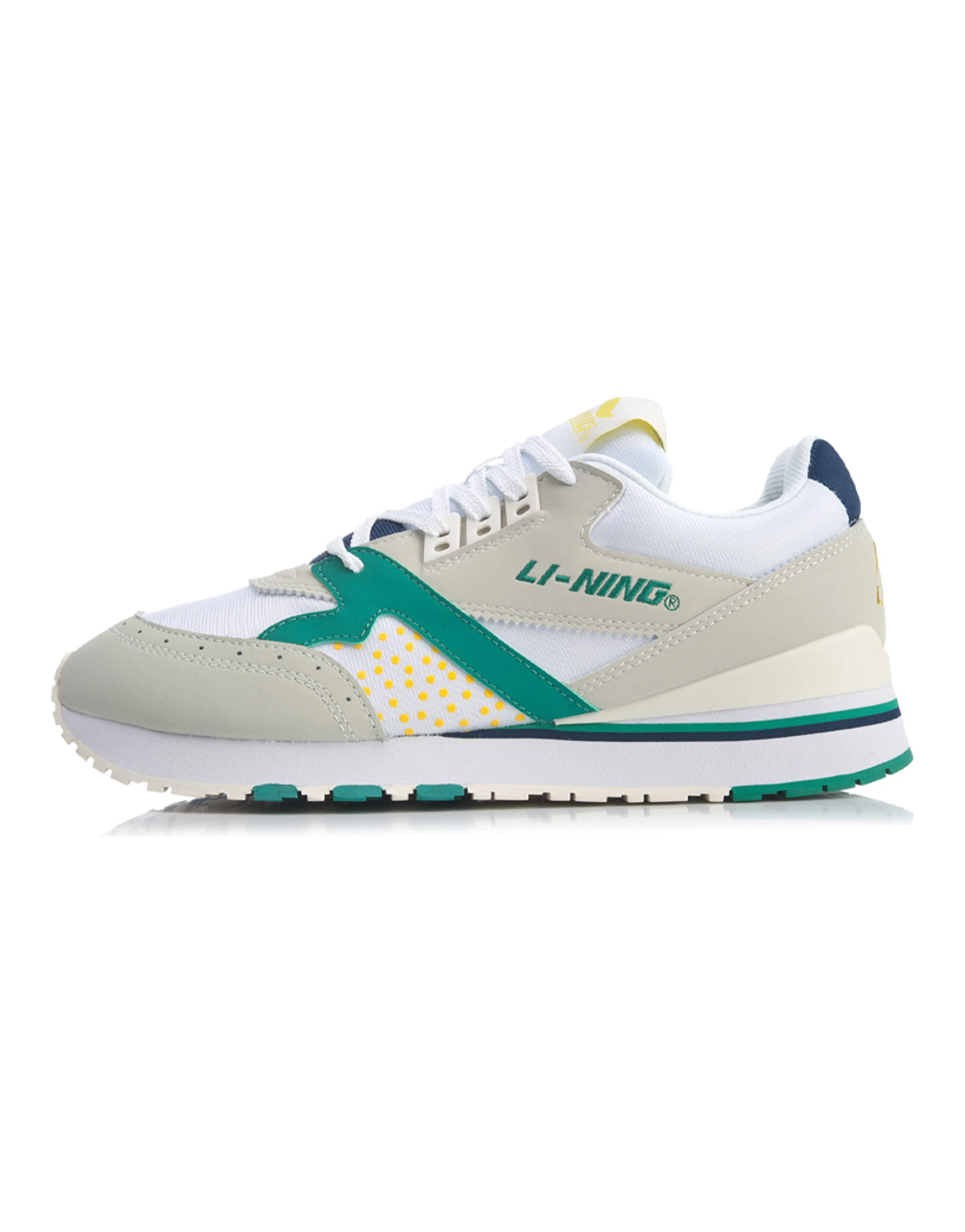LiNing 001 Origin Anti-Slip Wear-Resistant Low-Top Casual Shoes Men's White Green