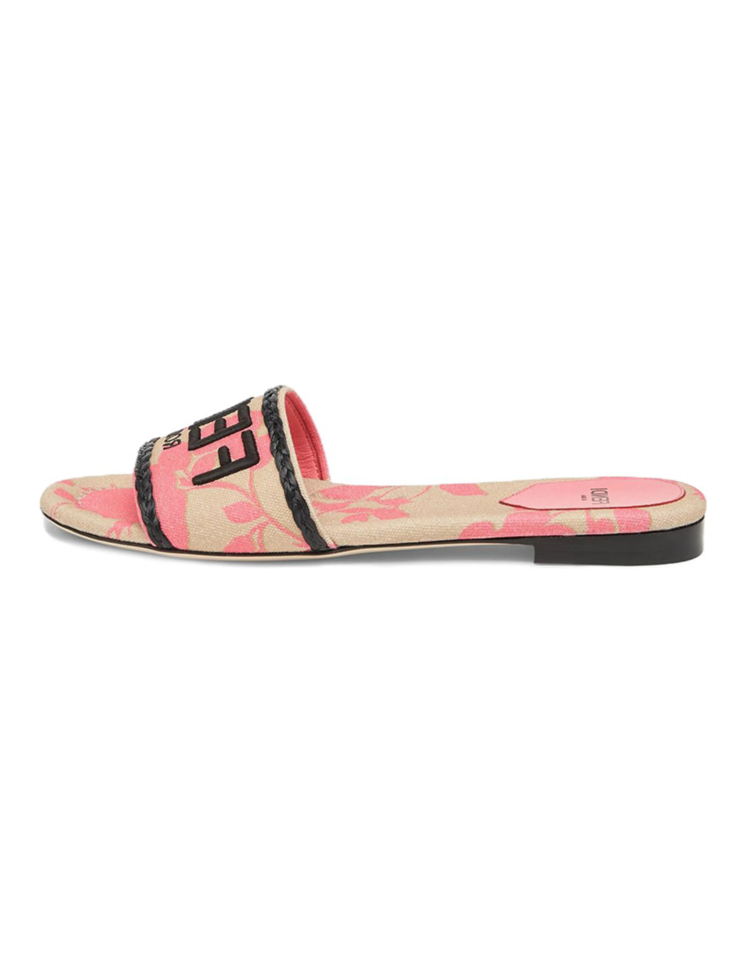 FENDI Embroidered-logo Slip-on Slides