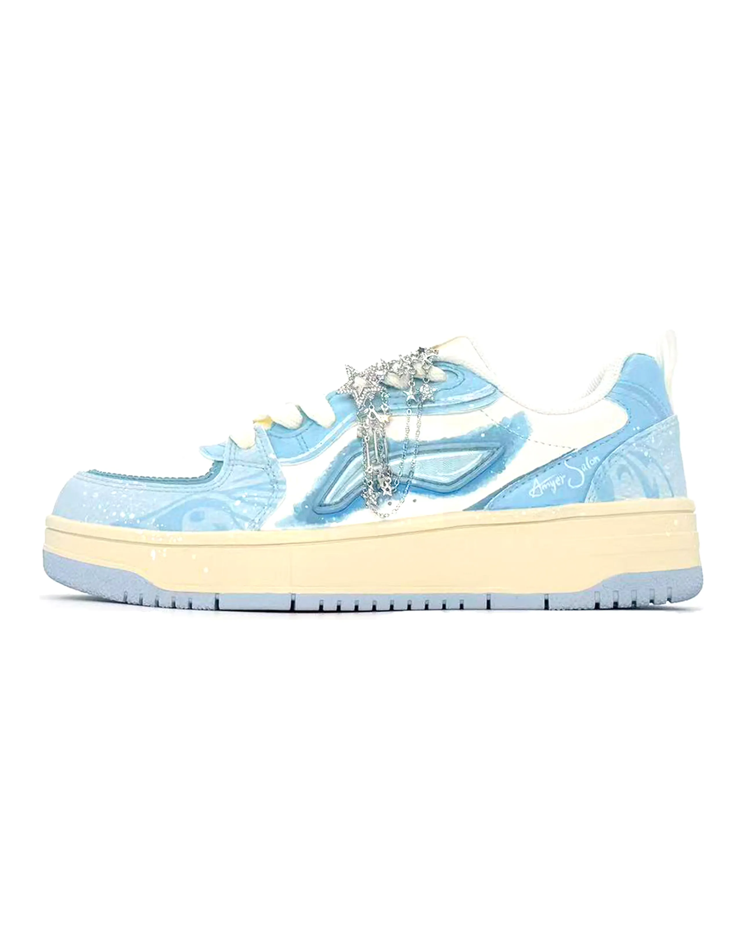 LI-NING Tianji Soft 'Starry Galaxy' Premium Fashion Simple Durable Lightweight Low-Top Skate Shoes Women's Blue White