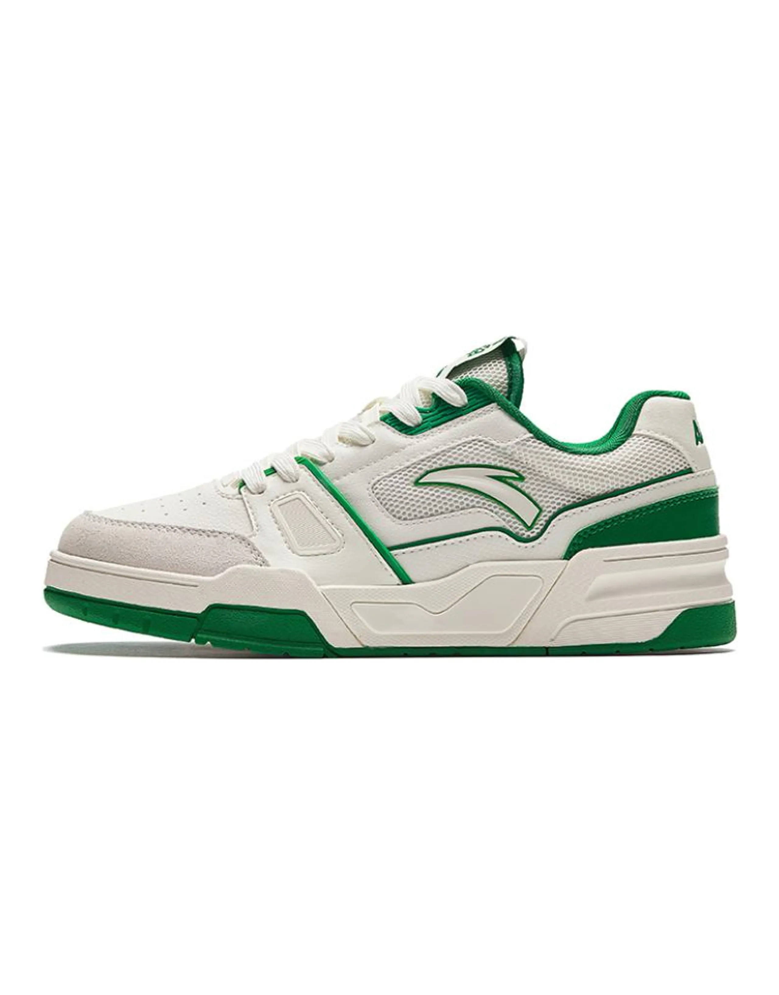 ANTA Life Collection Skateboard Shoes Women's Low-Top Ivory White/Ice Porcelain Green