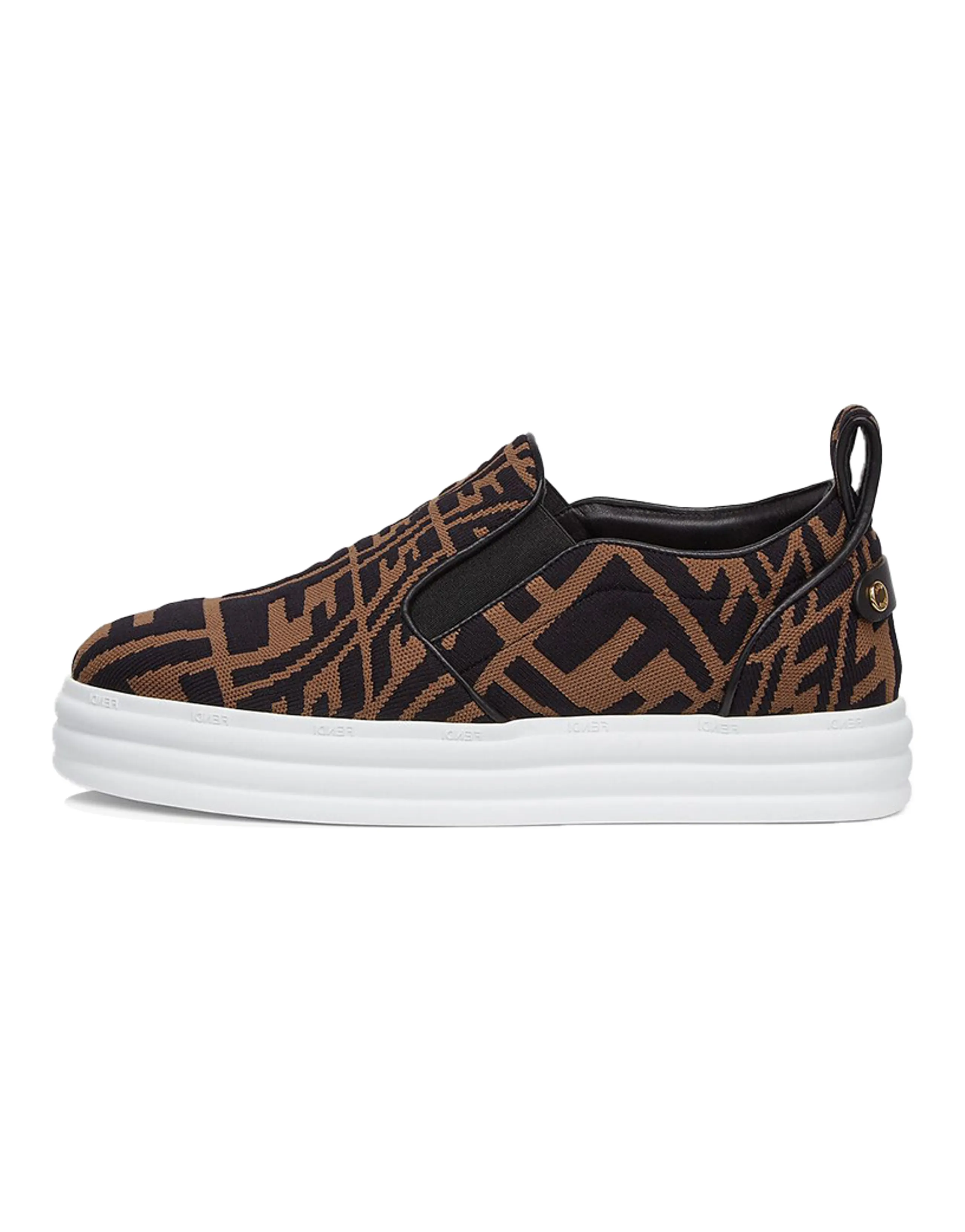 FENDI Women's FF Motif Rise Slip-On 'Brown'