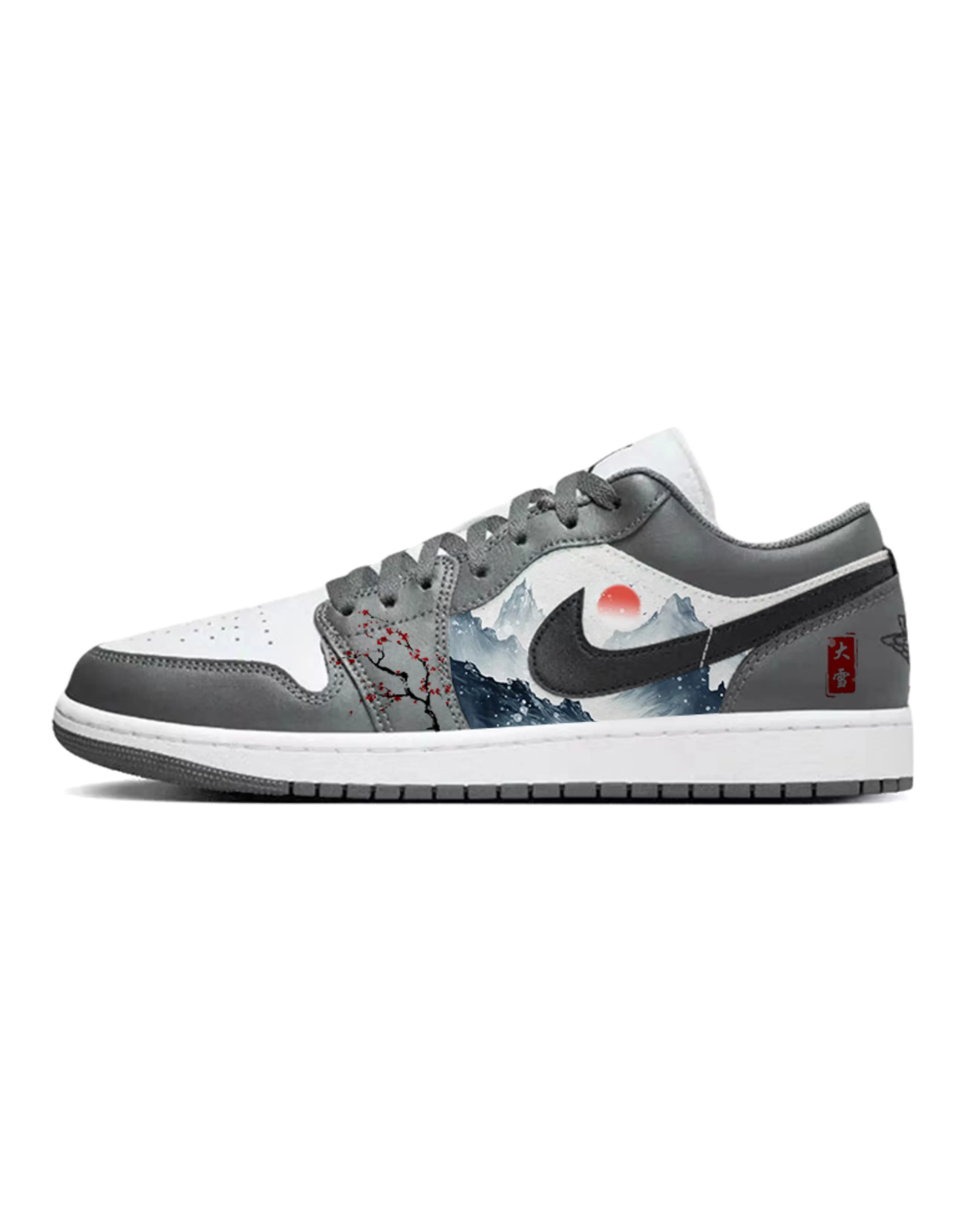 JORDAN Air JORDAN 1 Vintage Basketball Shoes Unisex Low-Top Gray White