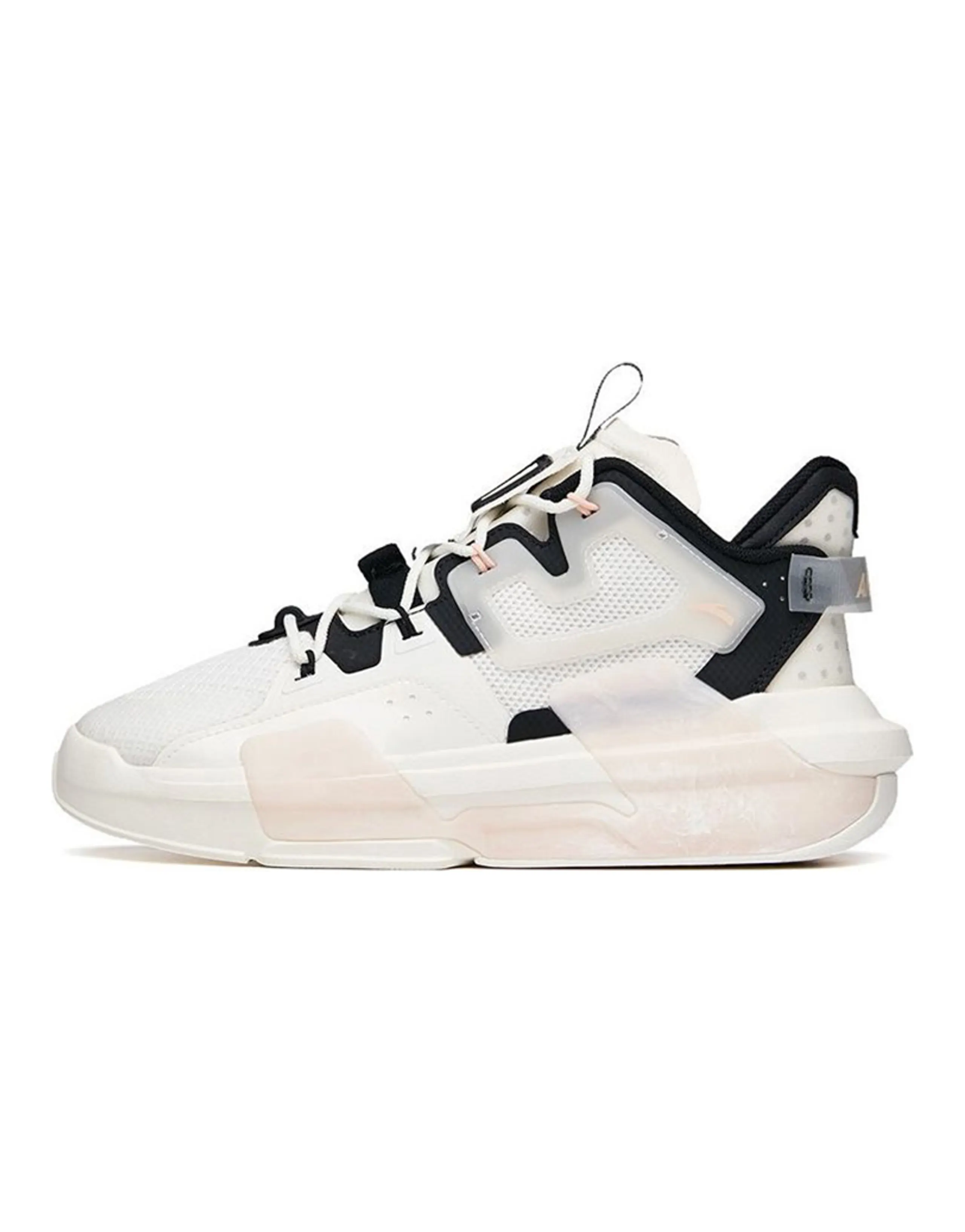 ANTA Bastard Casual Shoes Women's Low-Top Ivory White Black/Sea Pink
