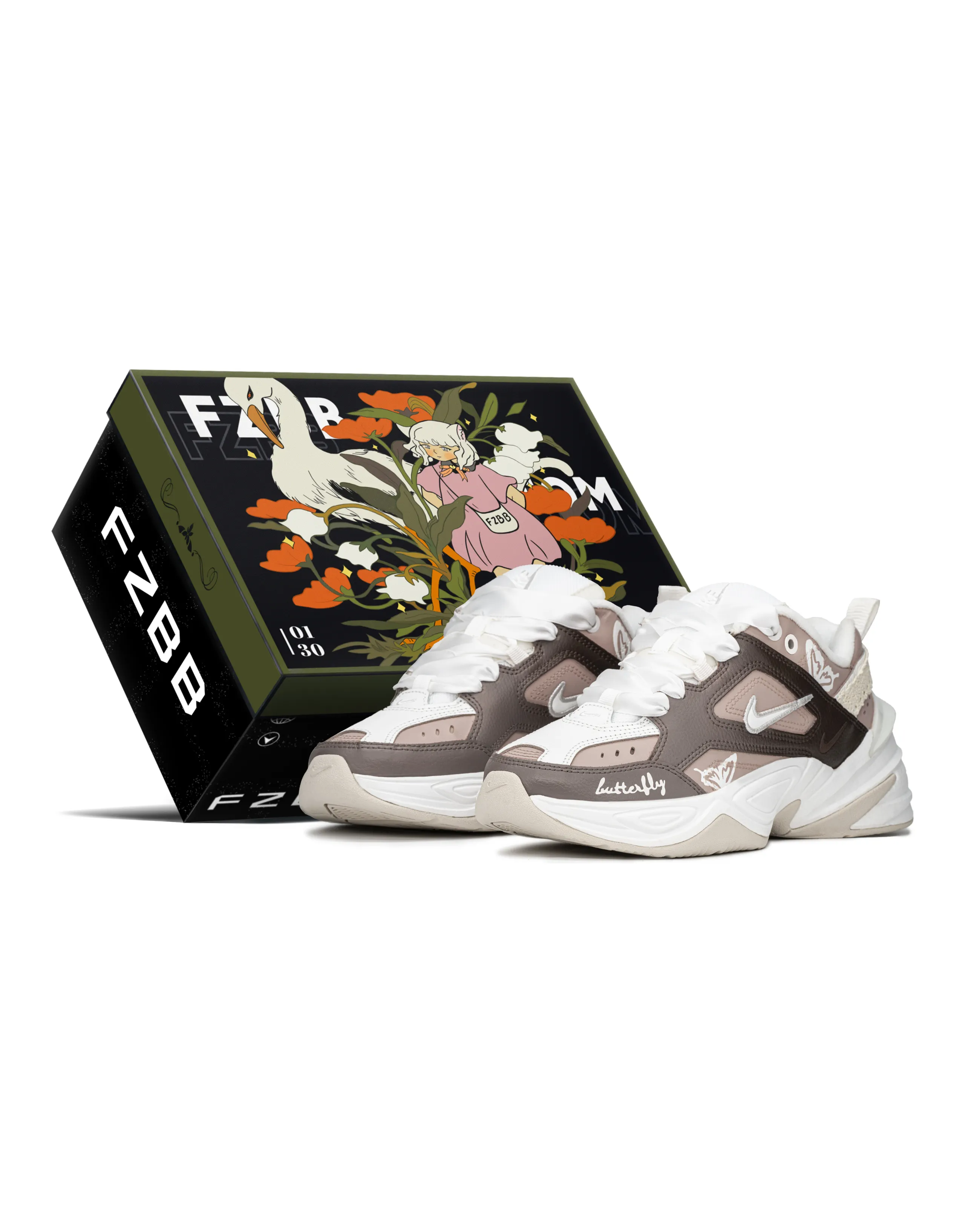 Nike Slip Resistant, Abrasion Resistant, Lightweight, Height Increasing Low top Chunky Sneakers Women's Pink Brown