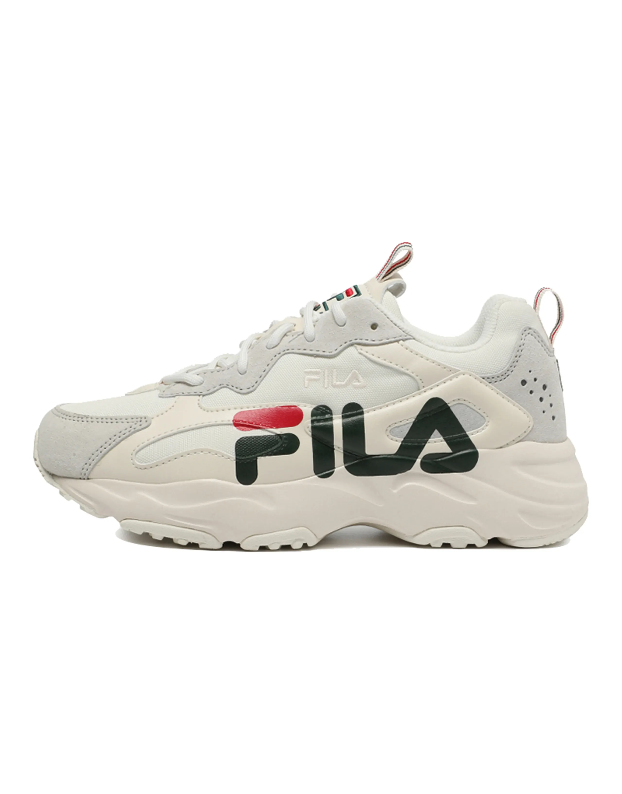 FILA Ray Tracer Linear Low Top Running Shoes Grey/Black/Red