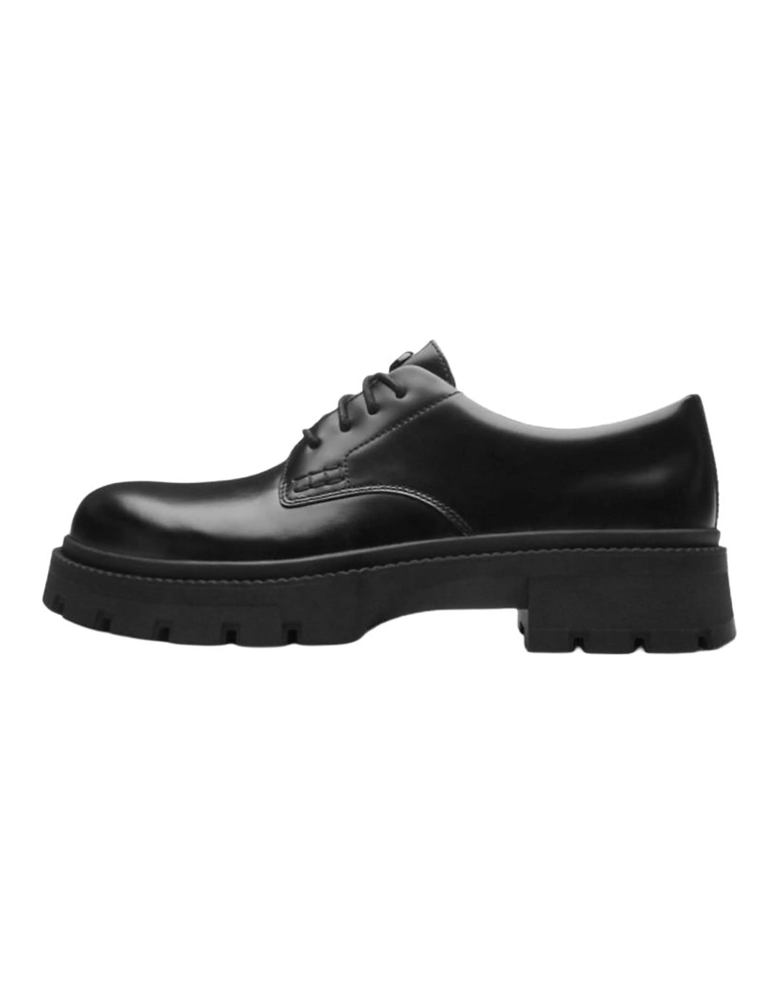 COACH Jonathan Calfskin Leather Round Toe Lace-Up Casual Shoes Men's Black