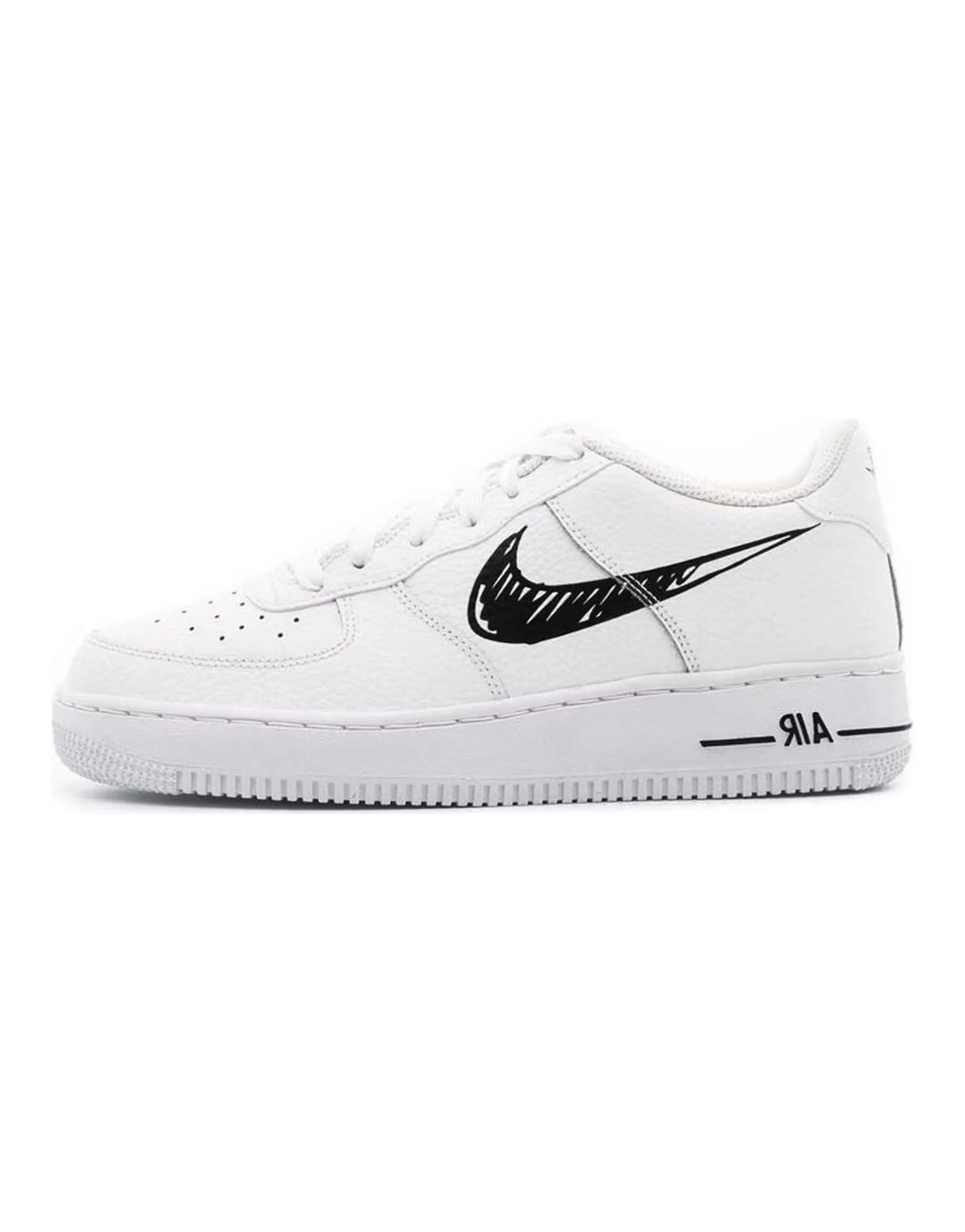 Nike Air Force 1 Low 'Doodle Swoosh - White Black' GS