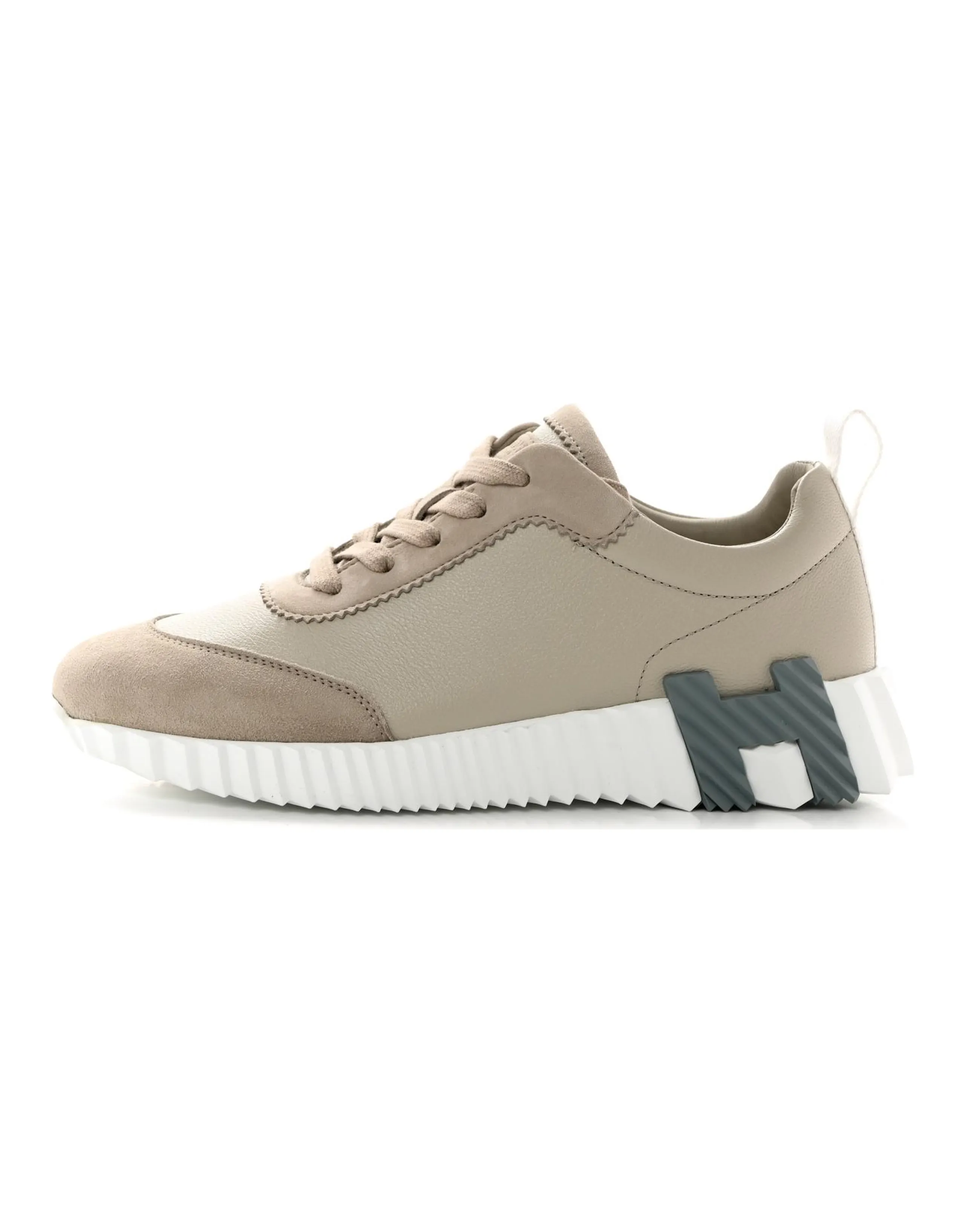 HERMES Bouncing Casual Shoes Men Low-Top Beige
