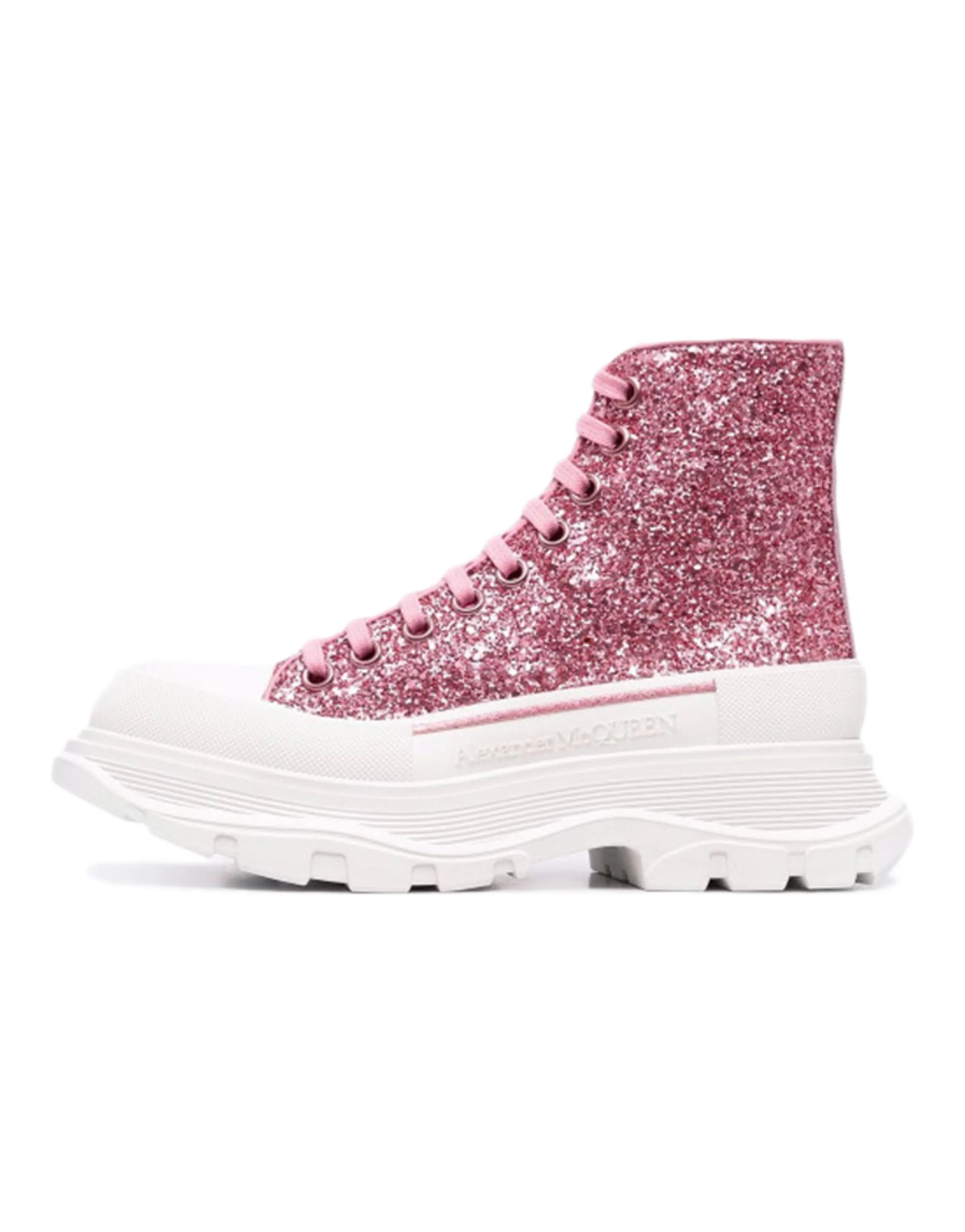 Alexander McQueen Tread Slick Glitter High Top 'Pink White' Women's