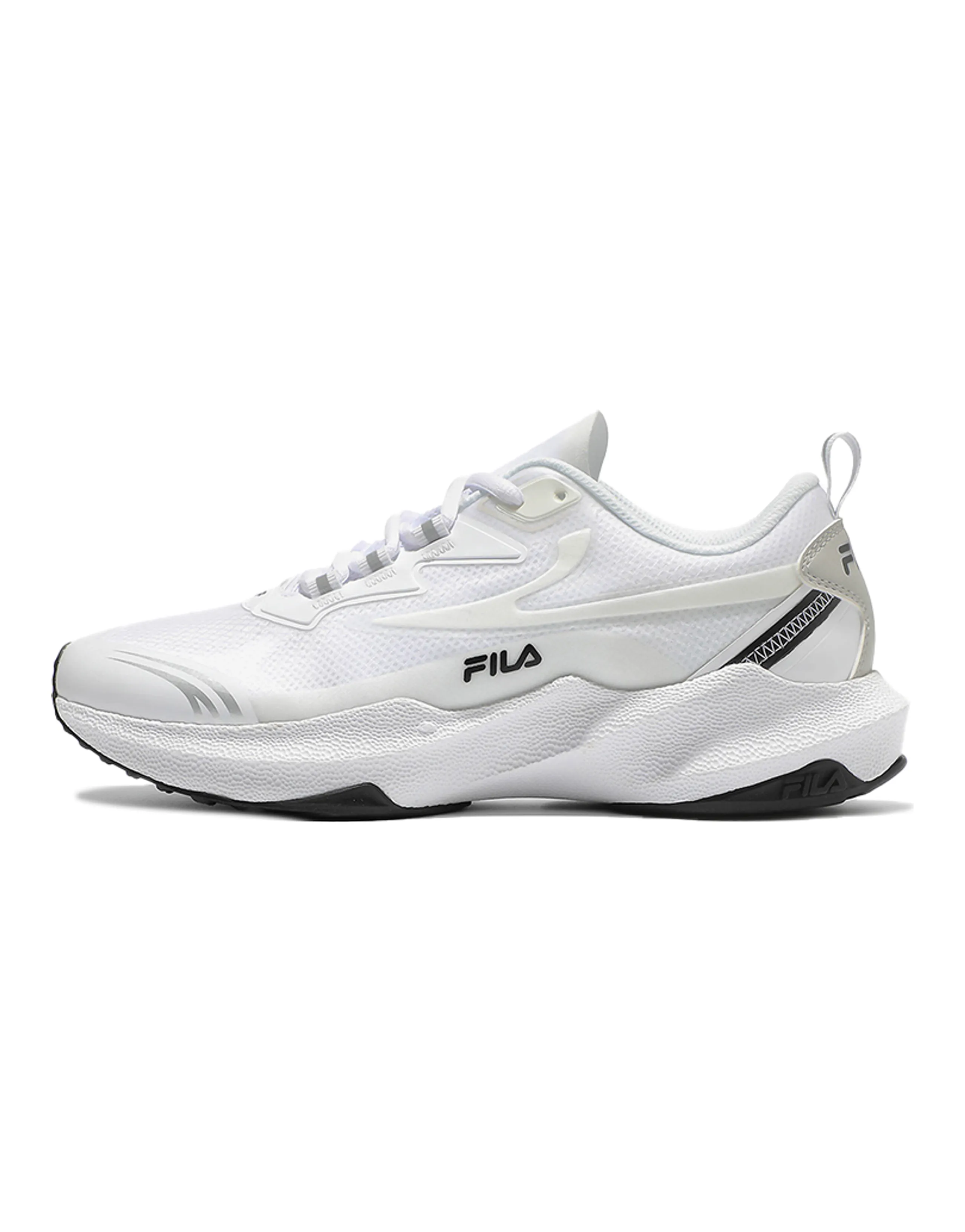 FILA Cushioning Anti-Slip And Wear-Resistant Breathable Coverage Low-Top Casual Running Shoes Unisex White Black