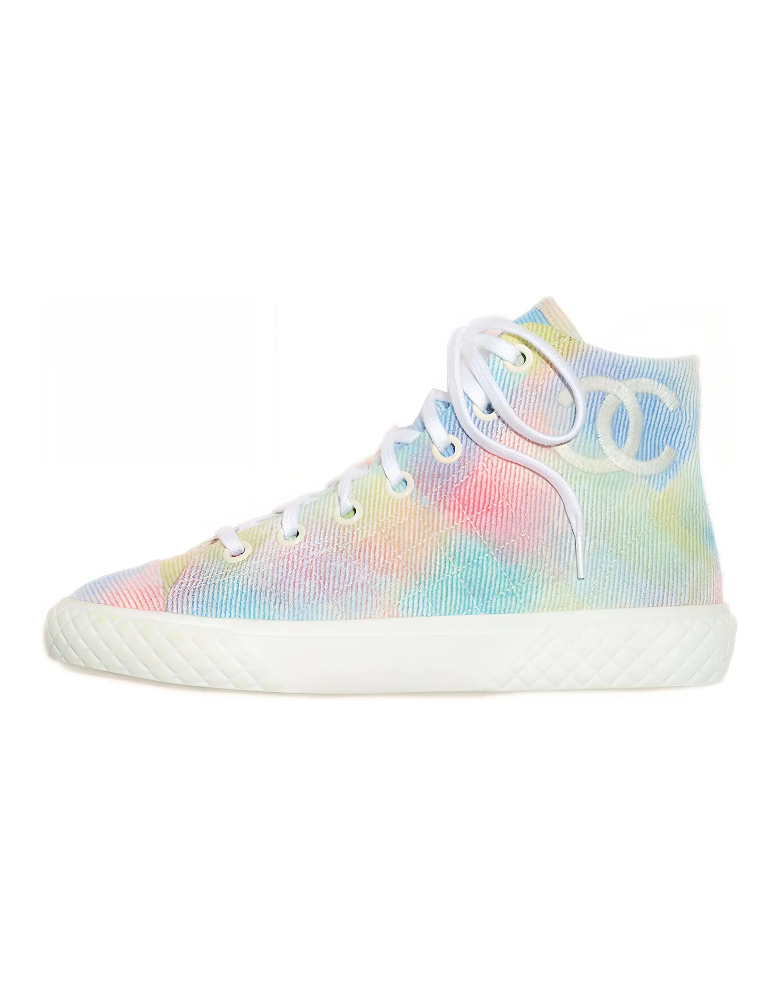 CHANEL Women's Printed Fabric Sneaker 'Pastel Multi Color' Women's