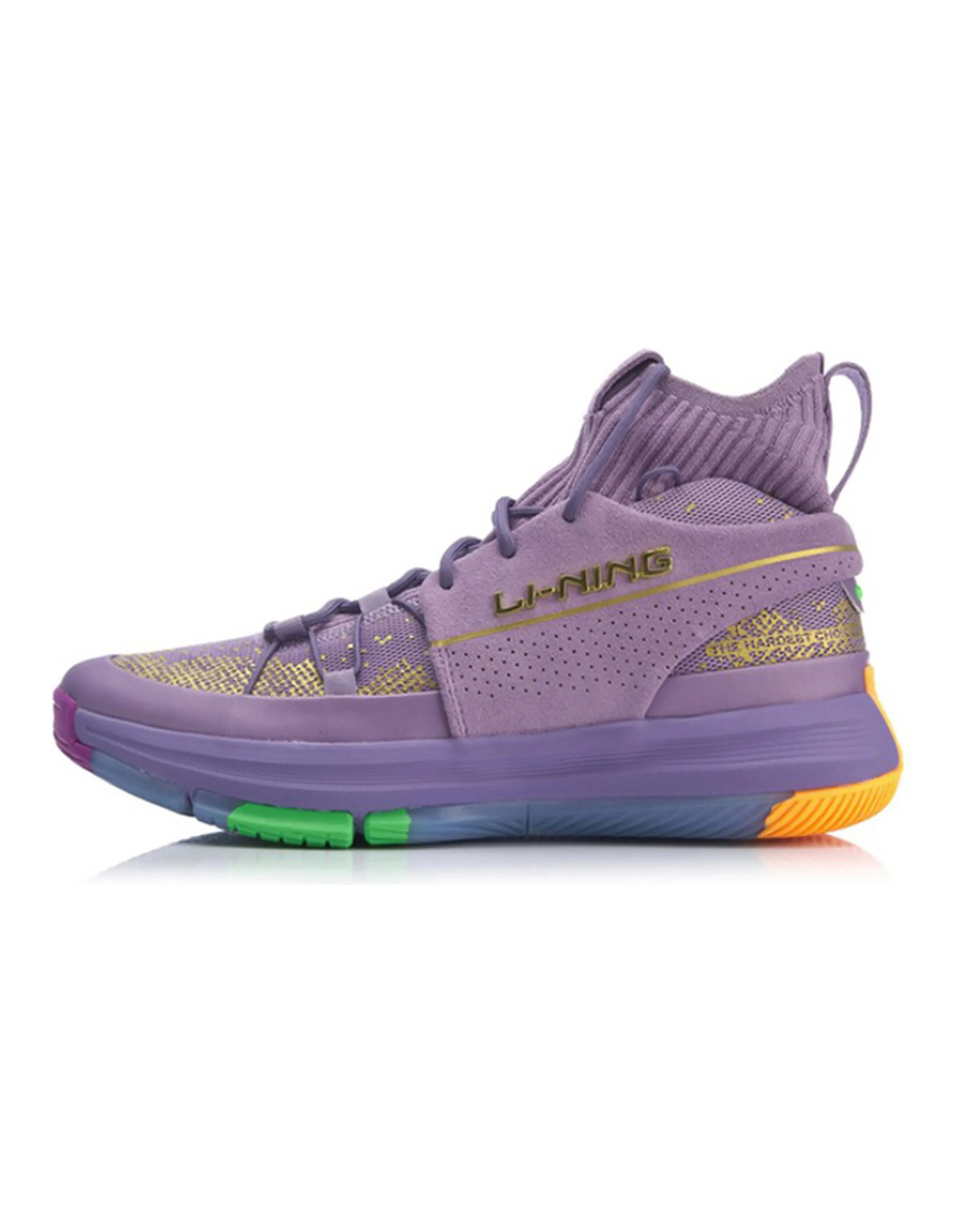 LiNing 937 Cushioning Anti-Slip And Wear-Resistant High-Top Basketball Shoes Purple