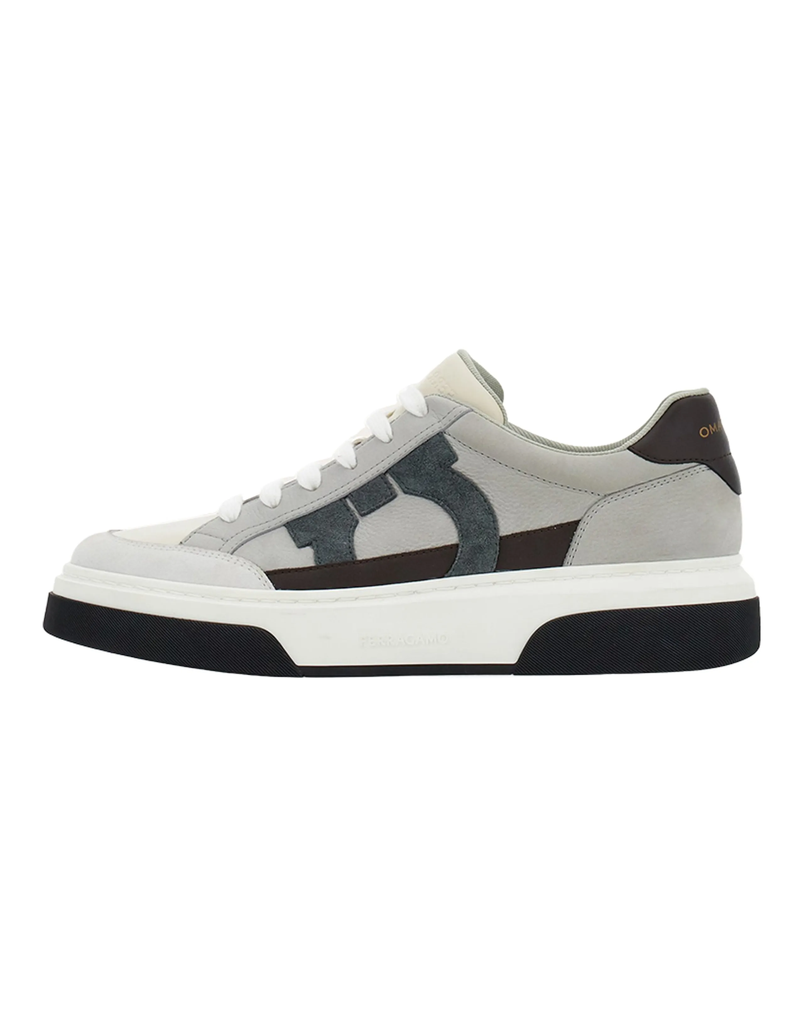 FERRAGAMO Gancini-embroidered Leather Sneakers