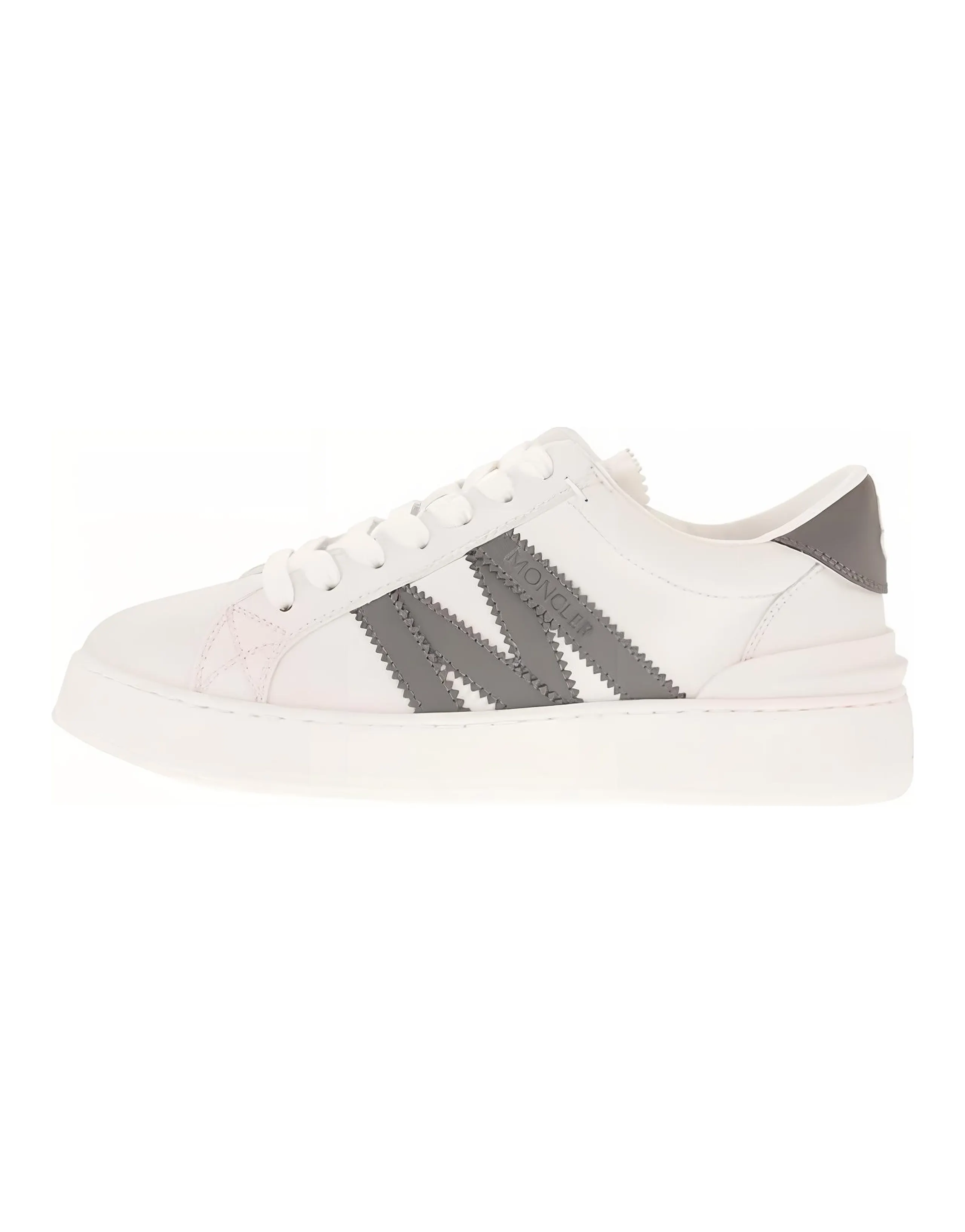 Moncler Leather Logo Low-Top Fashion Sneakers Women's White