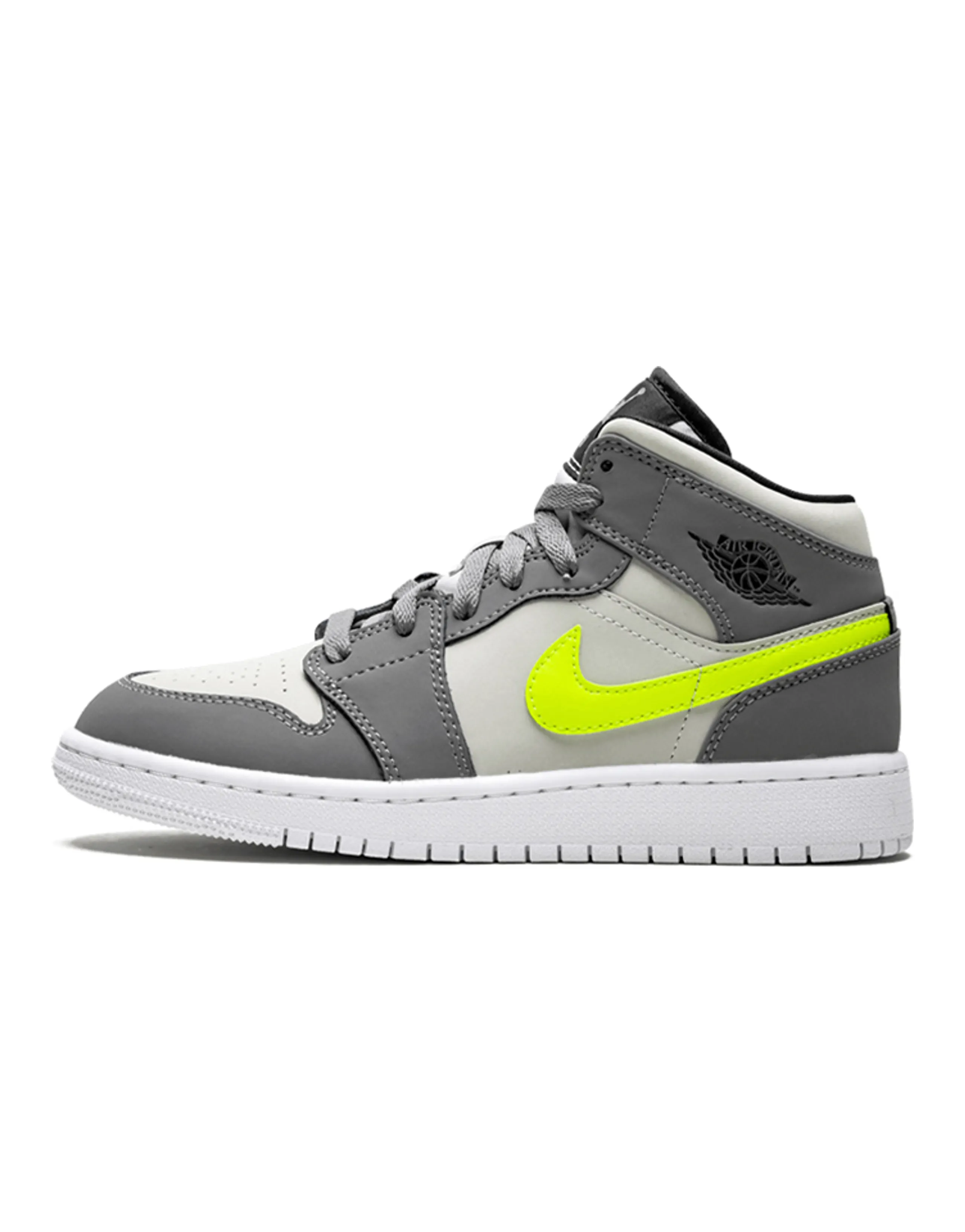 Jordan 1 Mid GS Gun Smoke Volt