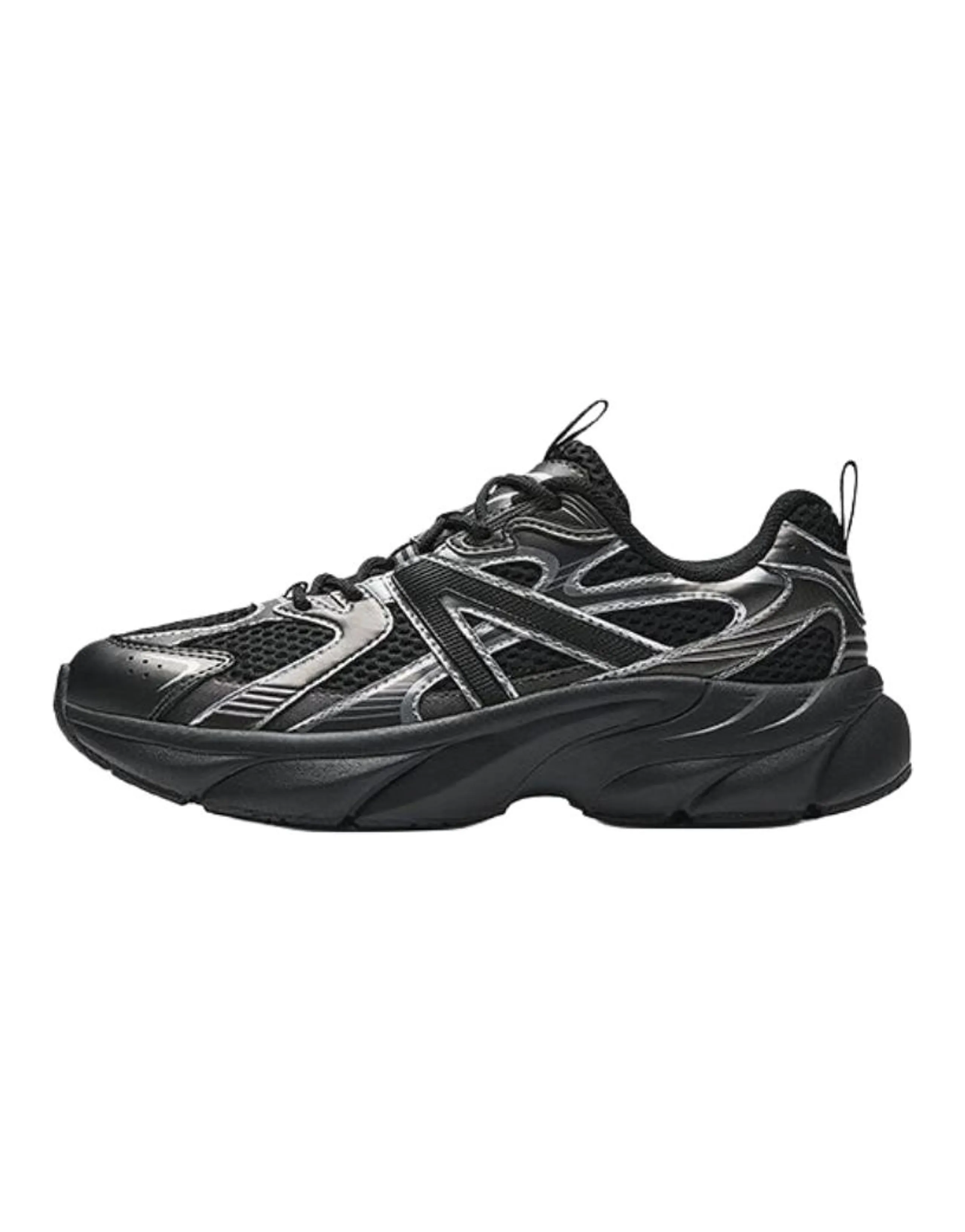 Anta Fashion Simple Galaxy Shock-Absorbing Slip-Resistant Breathable Low-Top Casual Shoes Women's Basic Black Silver