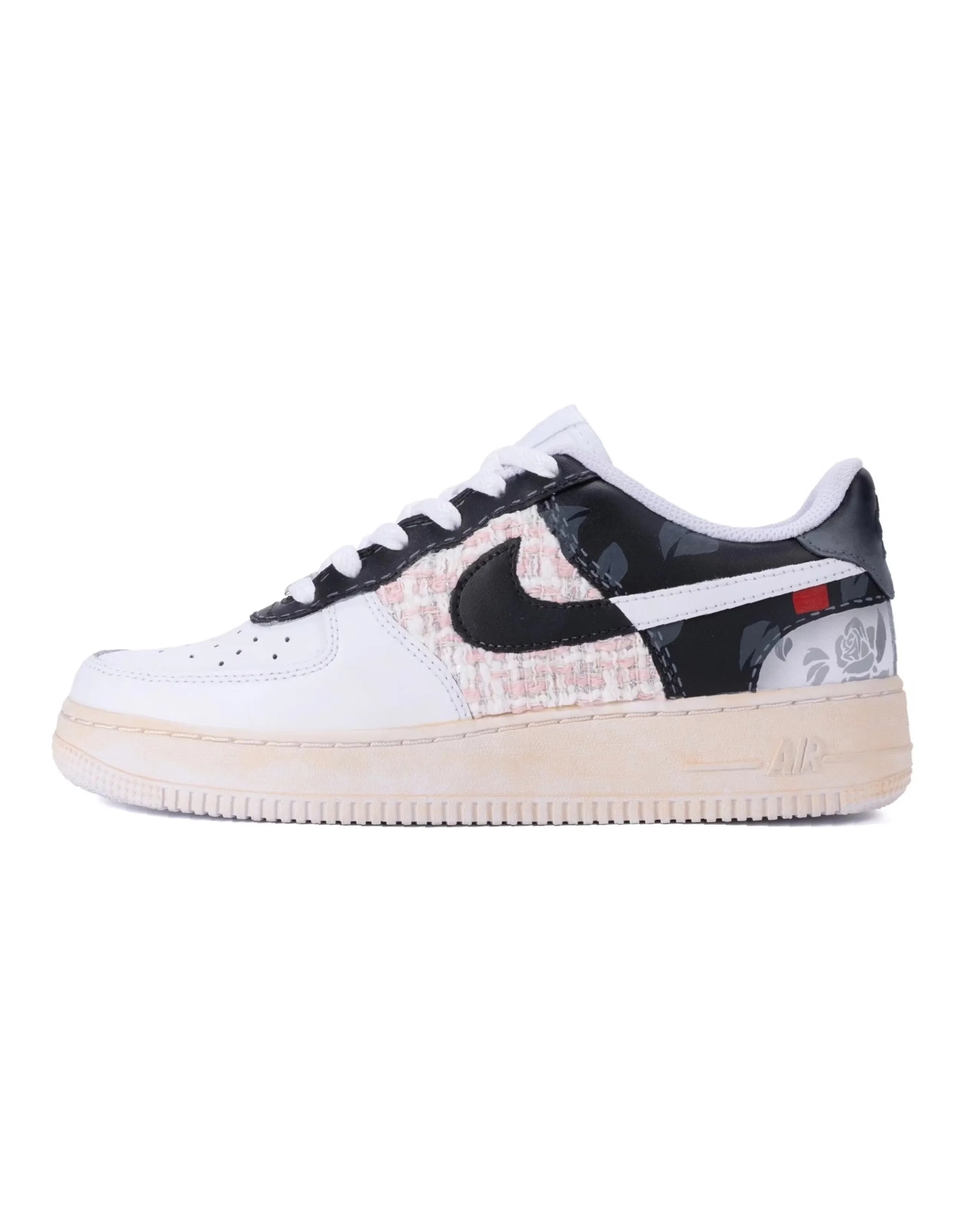 Nike Air Force 1 LE Slip Resistant Cushioning Abrasion Resistant Low Top Skateboard Shoes GS Gray White Black