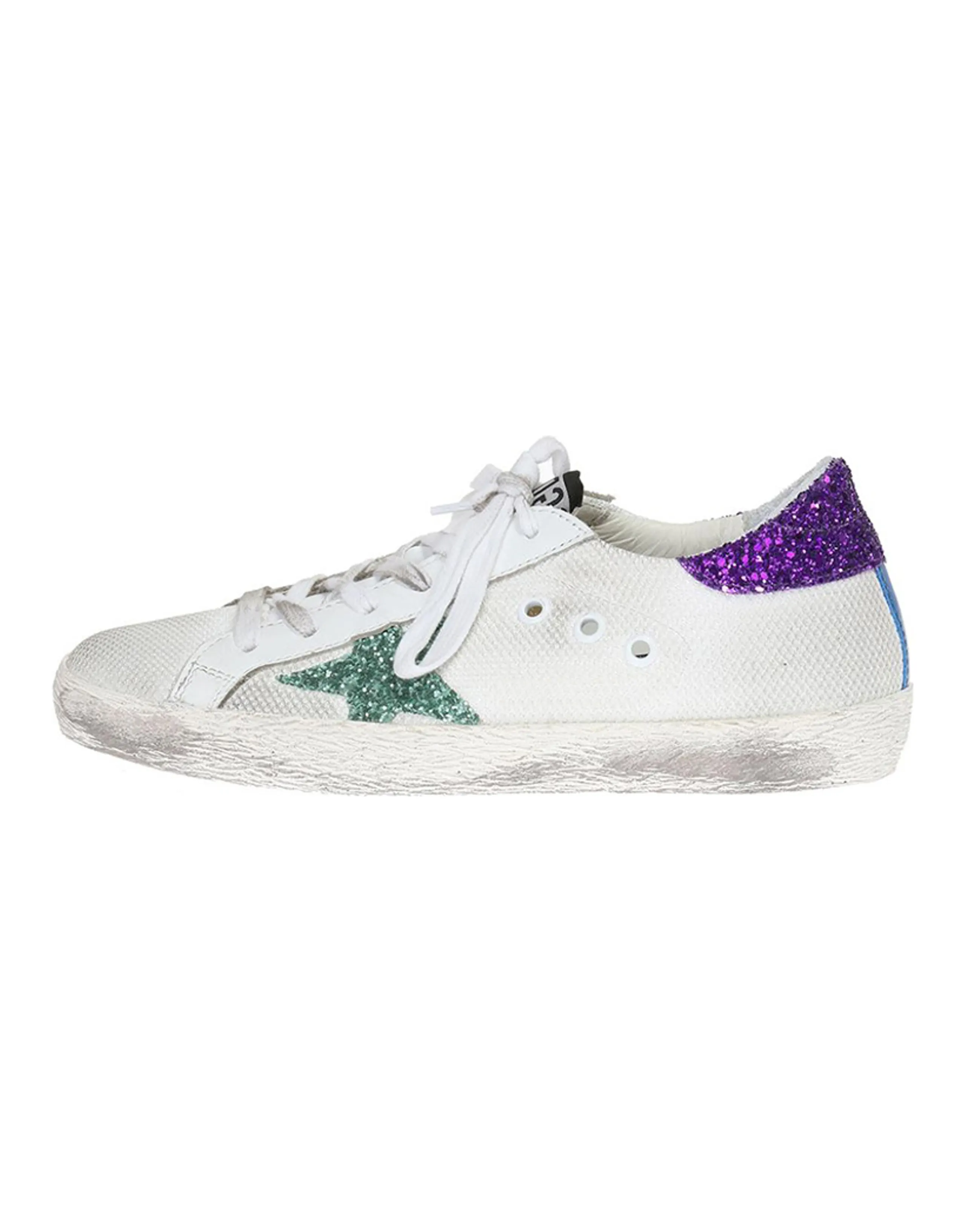 Golden Goose Stylish Skateboarding Shoes Women's White Green Purple