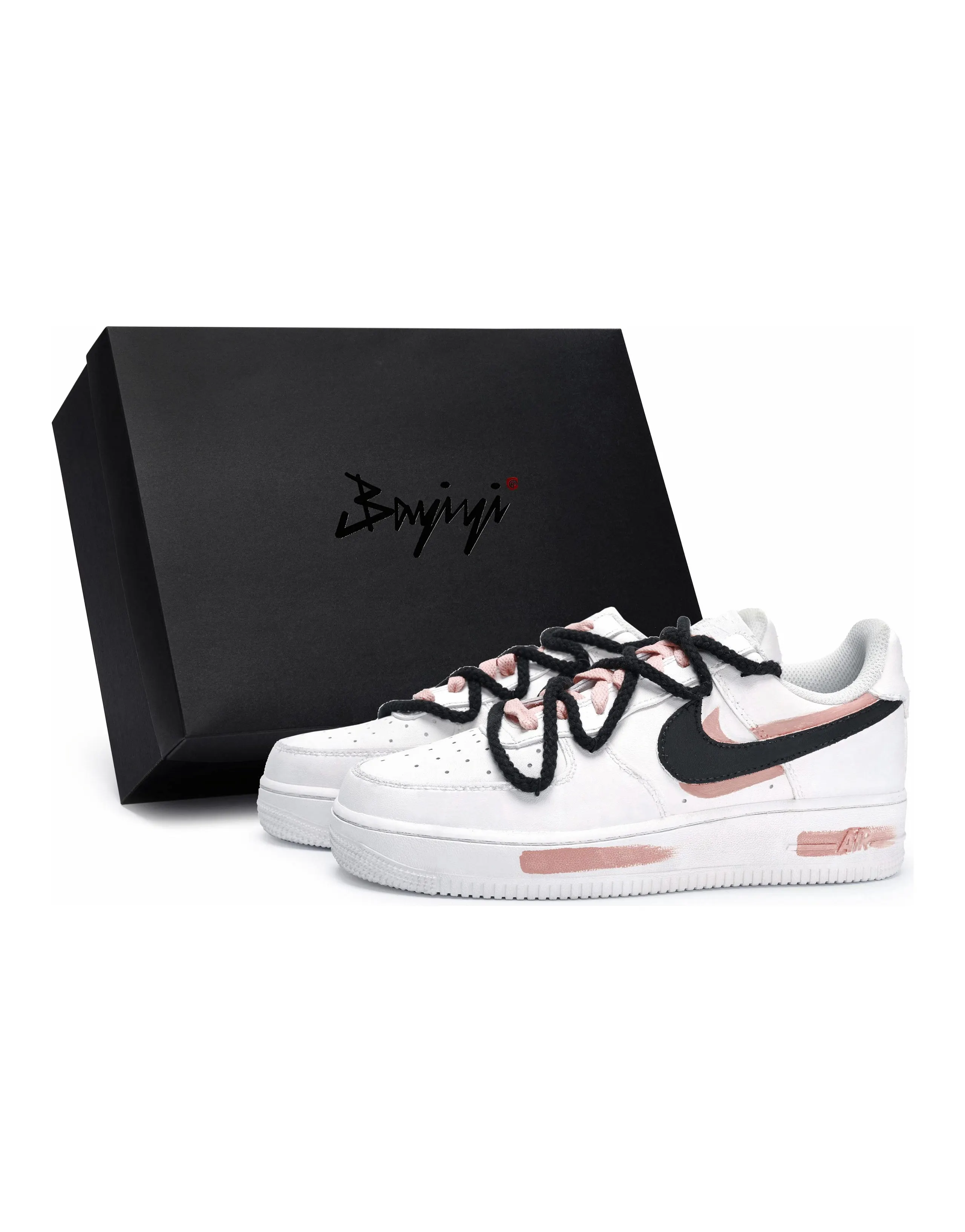 Nike Air Force 1 Skateboard Shoes Women's Low-Top Black/Flesh Pink