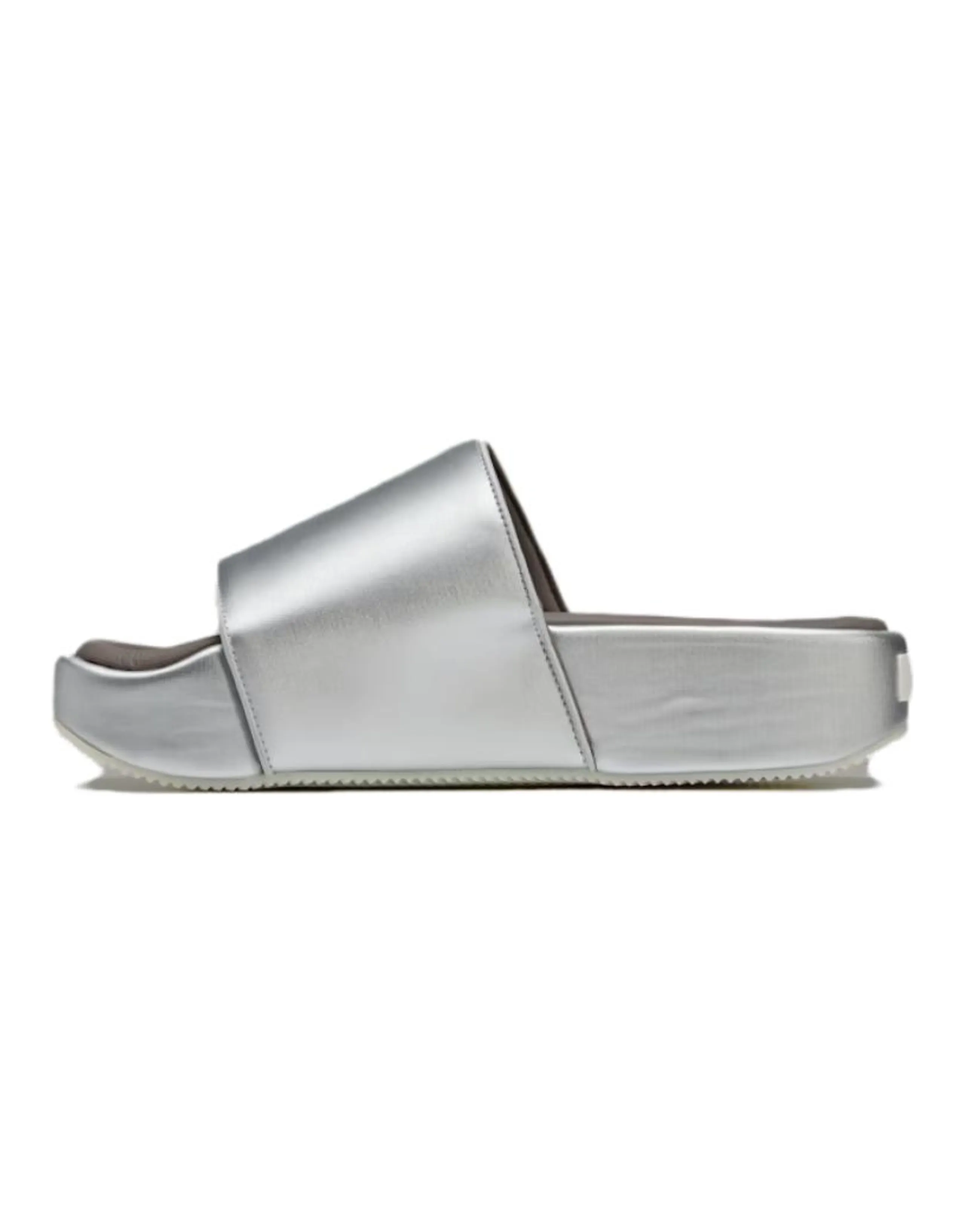 Y 3 Slides Silver Metallic Brown Cream White
