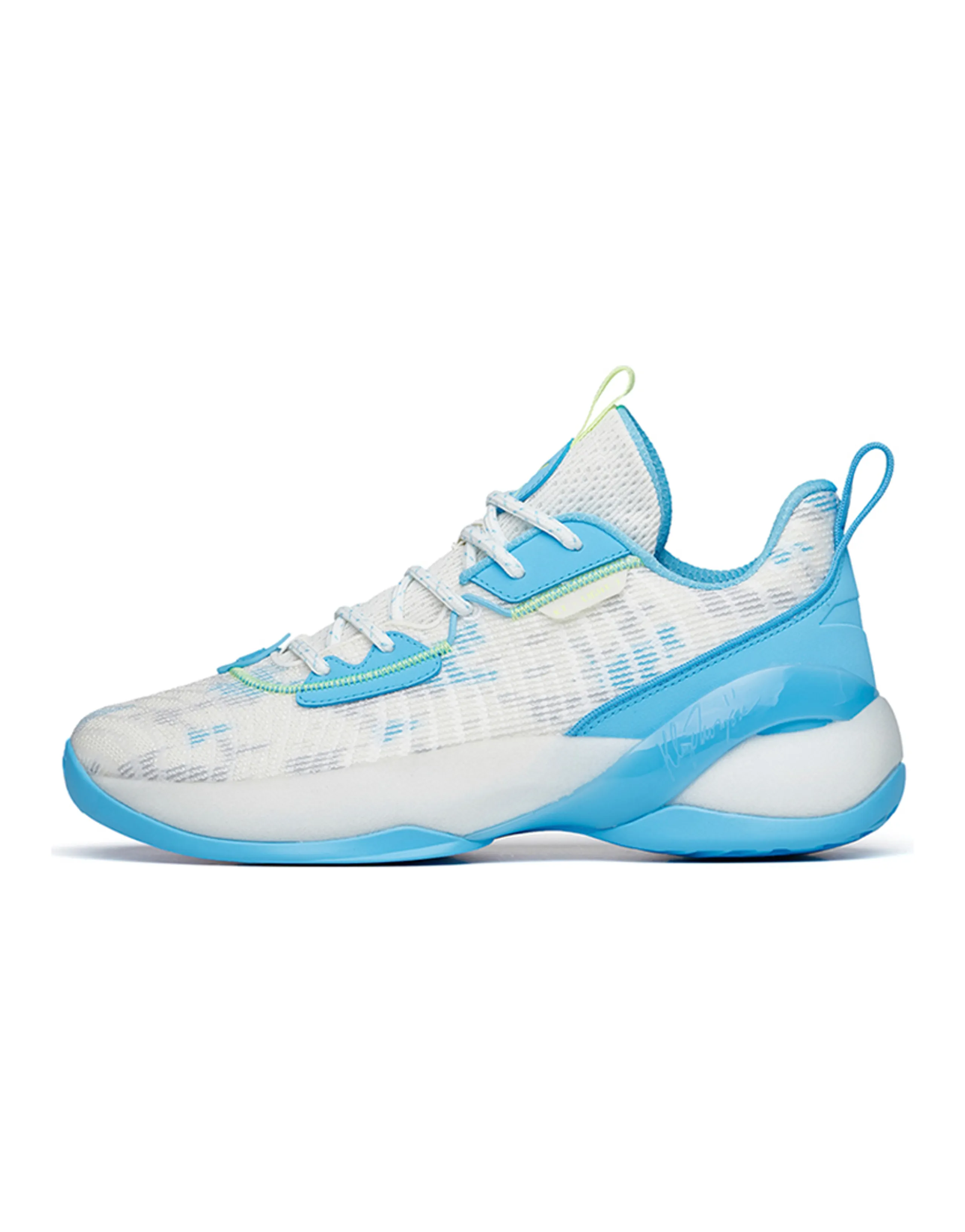 Anta Light Cavalry 7 Cushioning Anti-Slip And Wear-Resistant Low-Top Basketball Shoes White Blue