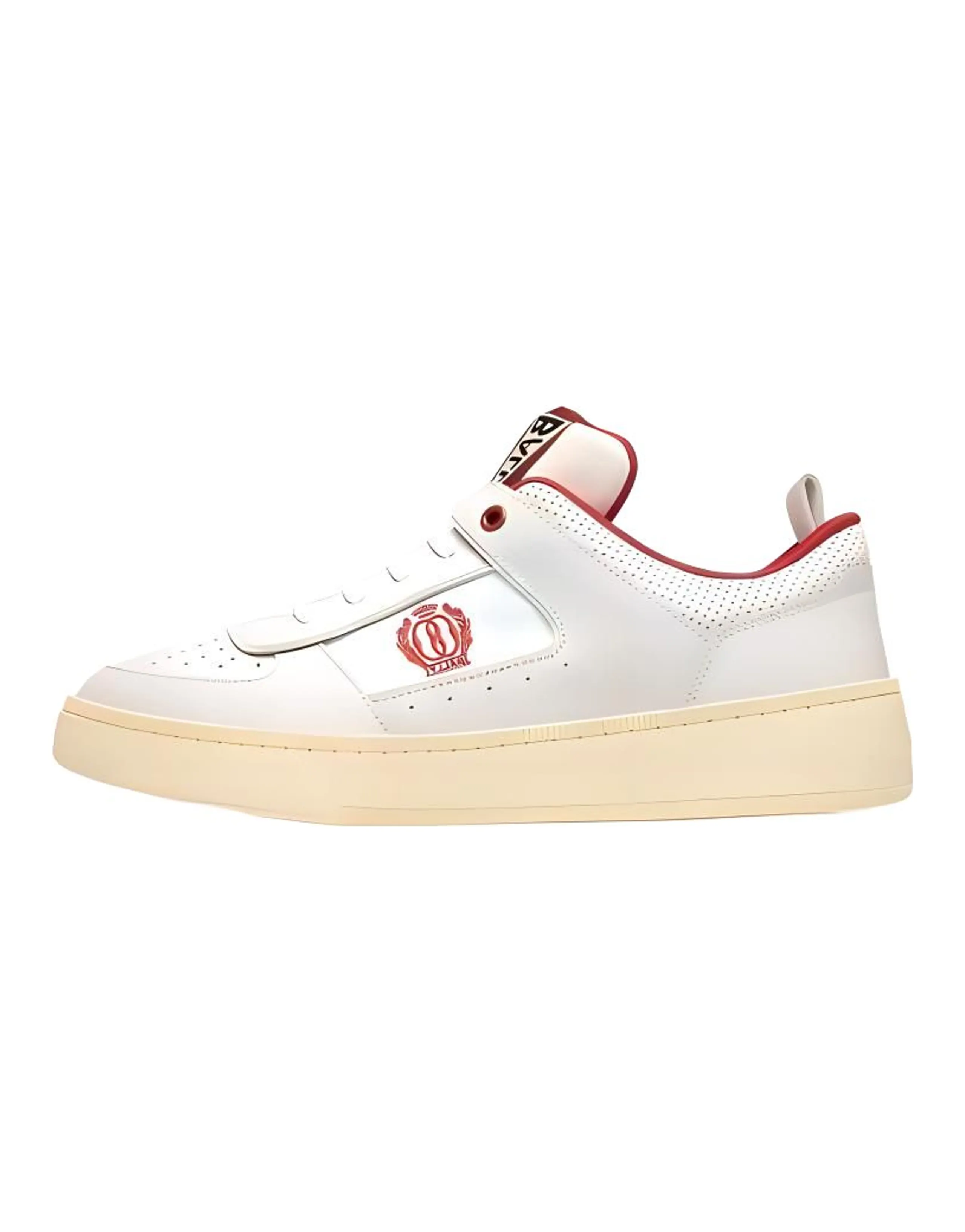 BALLY Round-Toe Lace-Up Low-Top Sneakers Men's Red White