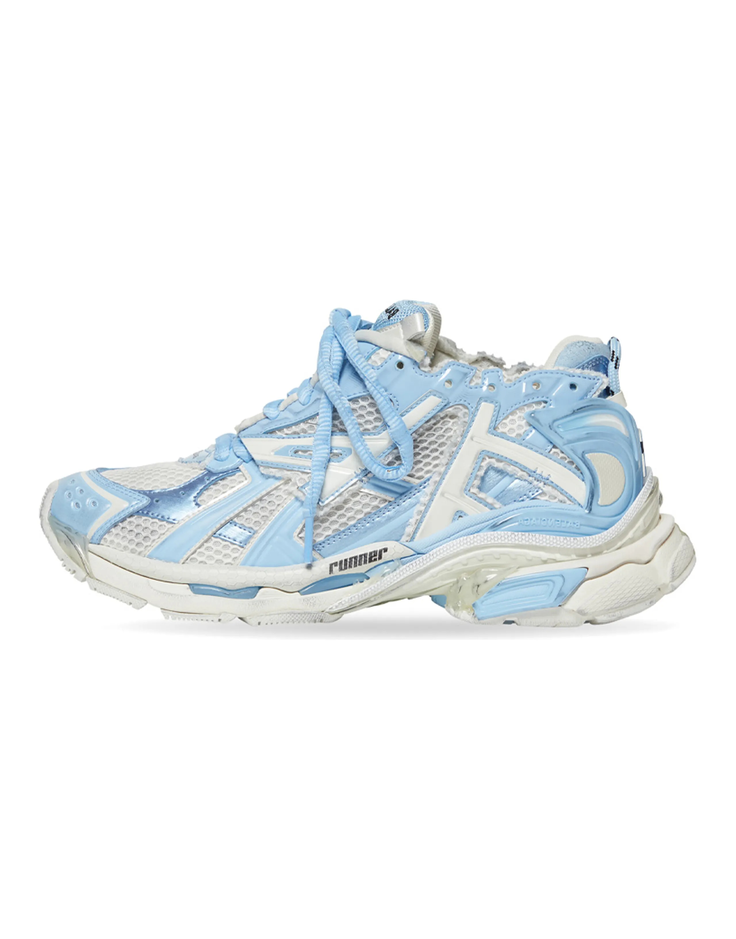 Balenciaga Runner Sneakers 'White Baby Blue Mesh And Nylon' Women's