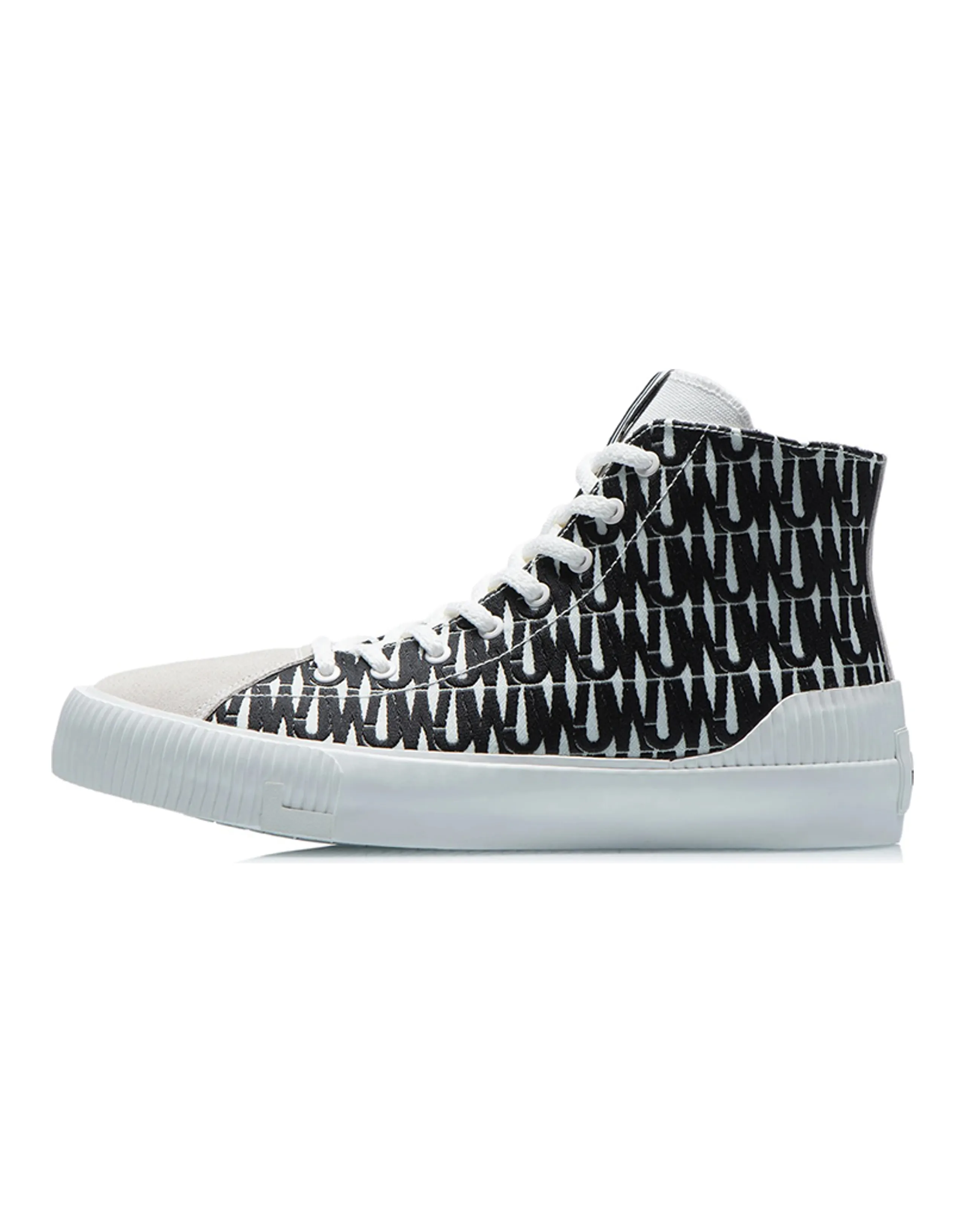 Jason Wu x LiNing CF Tracing Anti-Slip Wear-Resistant High-Top Skateboard Shoes Unisex Black White
