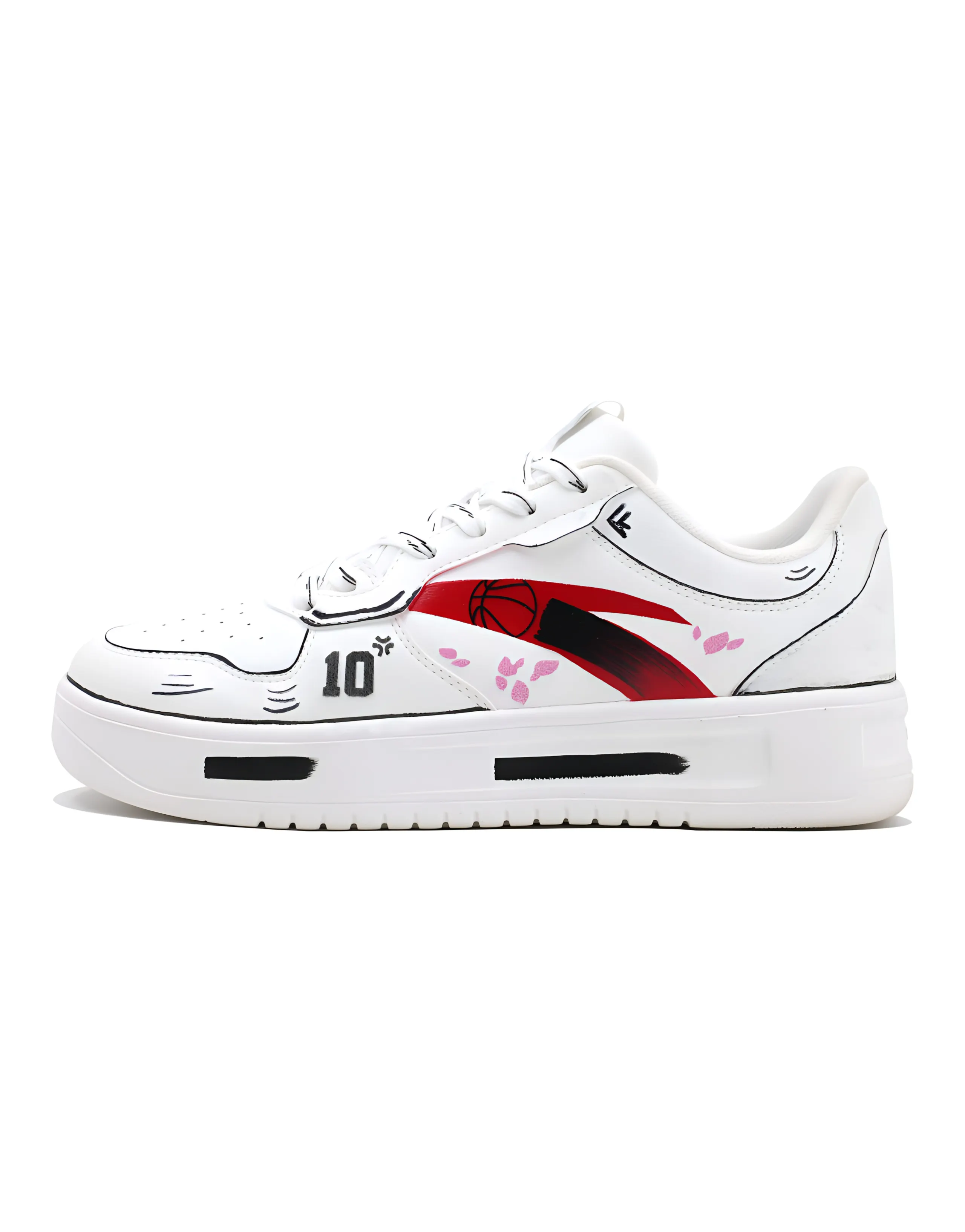 Anta Custom Anime Low-Top Sneakers Unisex White Red