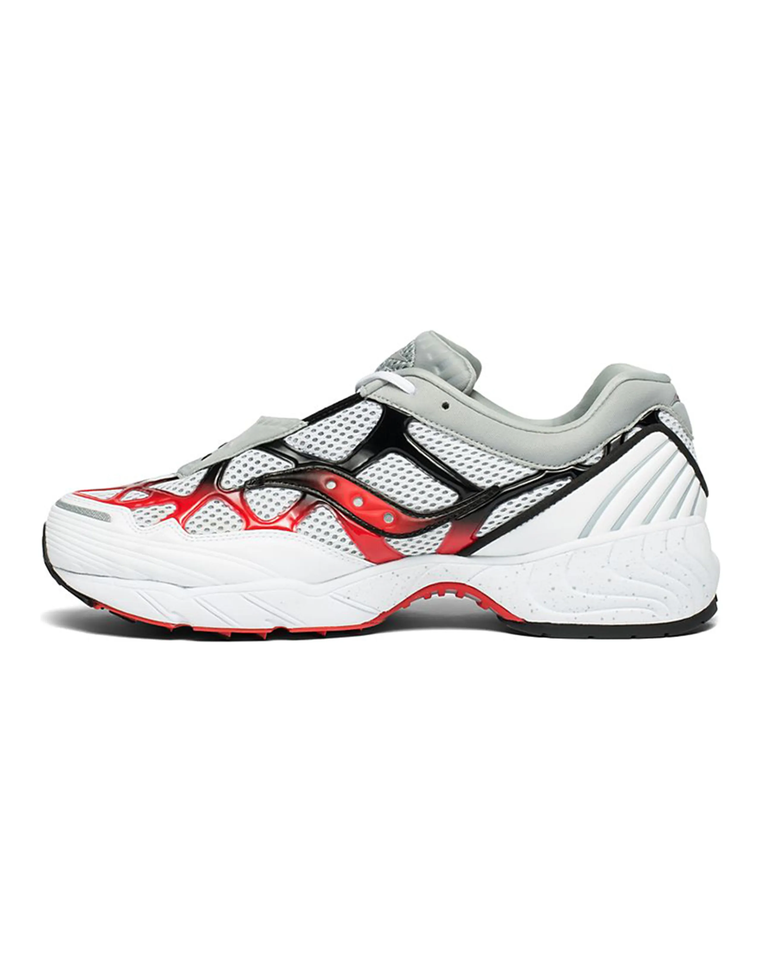 saucony Grid Web White Grey Red