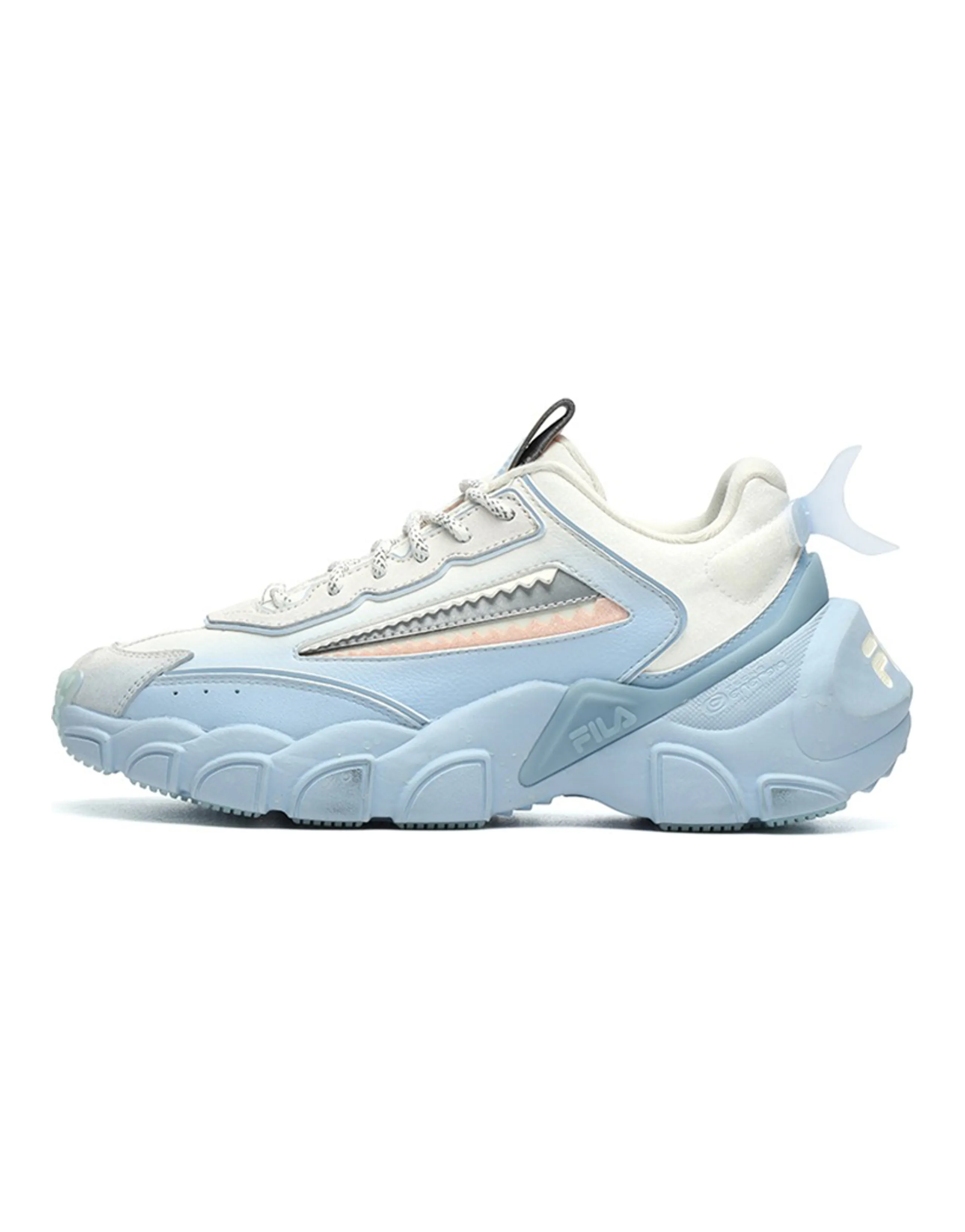 FILA Cushioning Anti-Slip And Wear-Resistant Low-Top Chunky Sneakers Women's Blue White