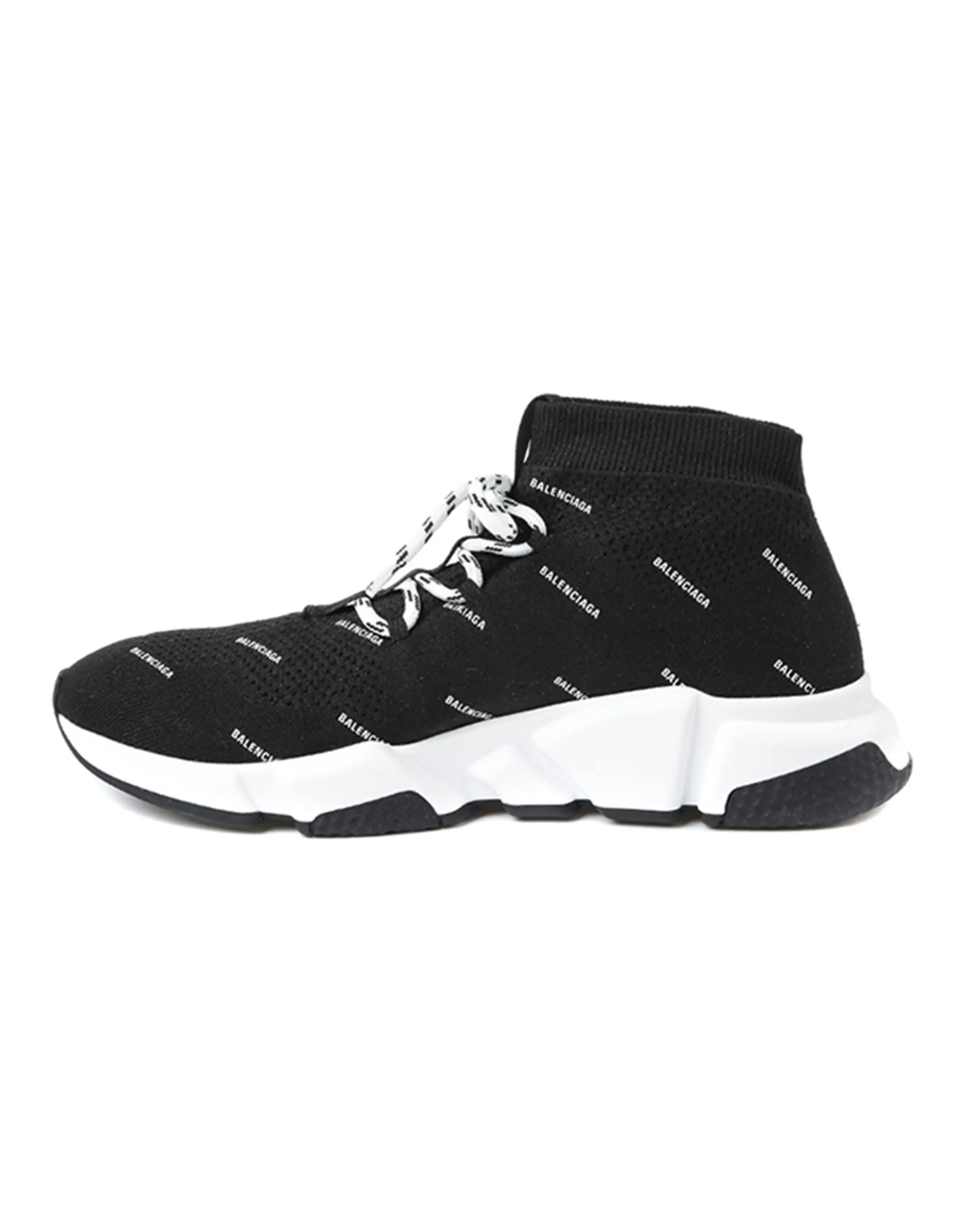 Balenciaga Speed Lace Up All Over Print Black