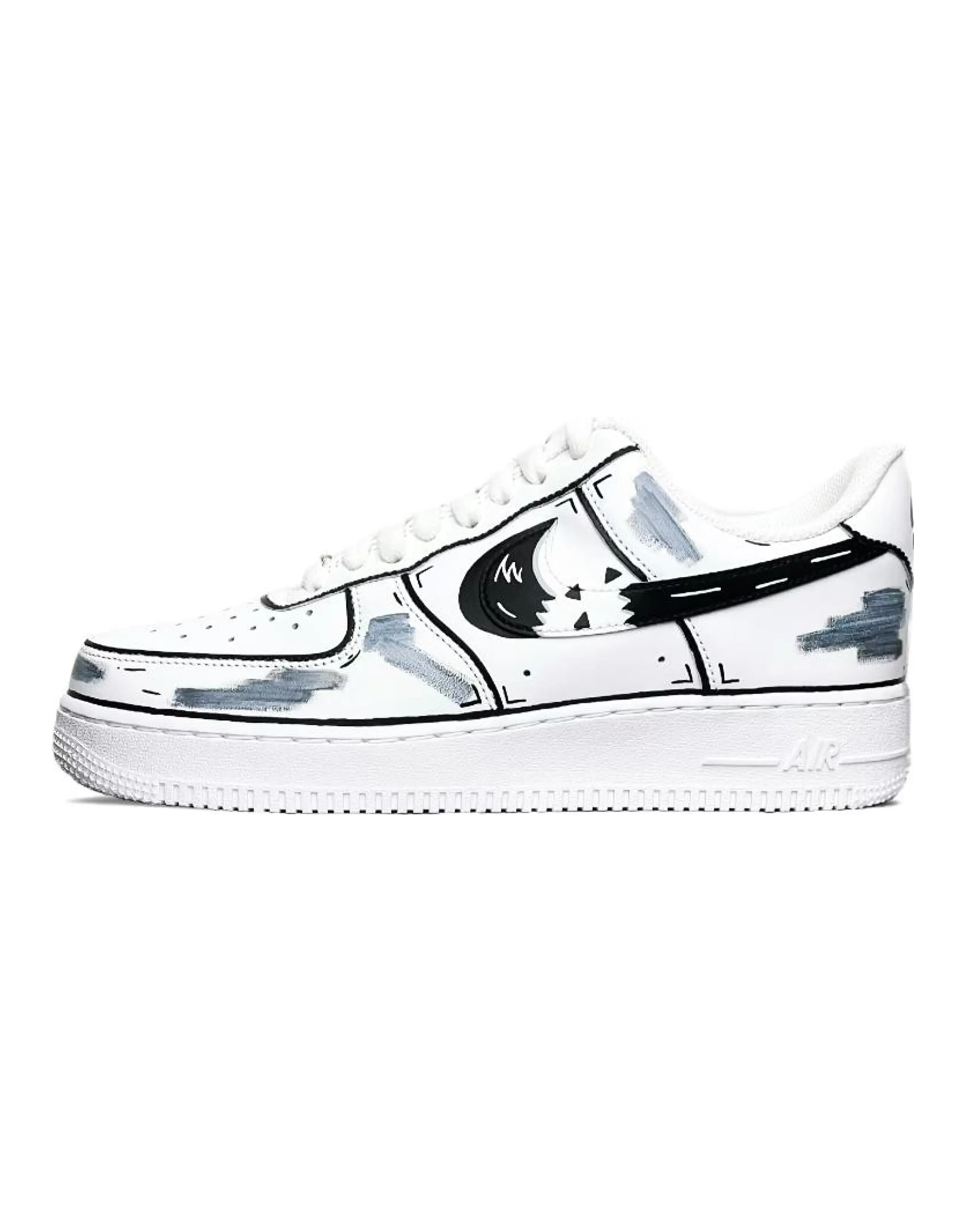 Nike Air Force 1 Skateboard Shoes Men Low-Top White/Black/Gray