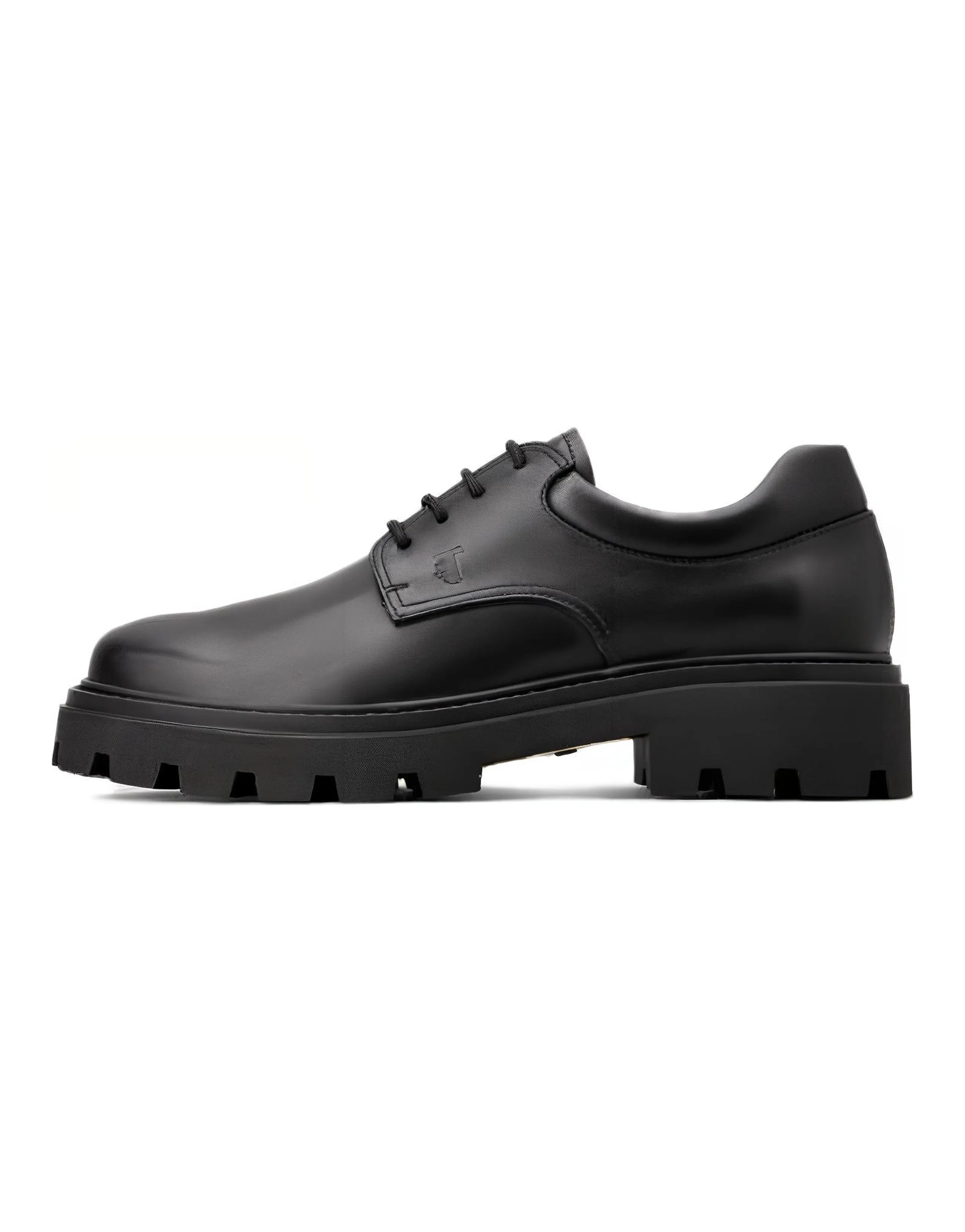TOD'S Leather Lace-Up Thick Sole Casual Shoes Men's Black