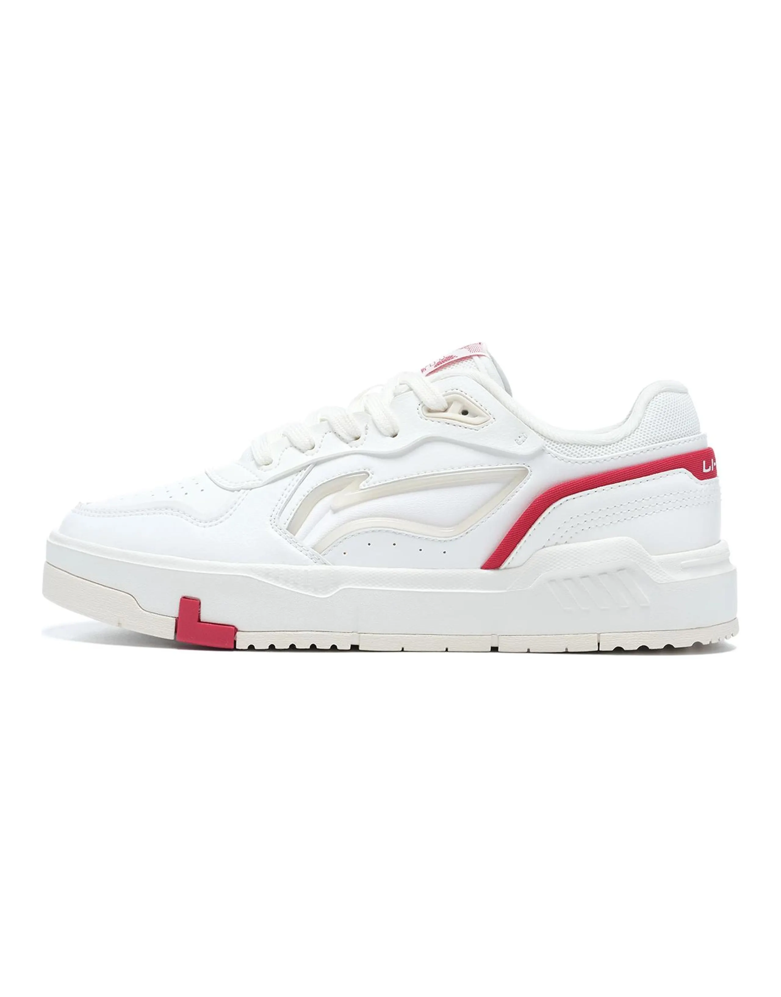 LiNing Lightweight Trendy Durable Breathable Low-Top Skateboard Shoes Women's White Red