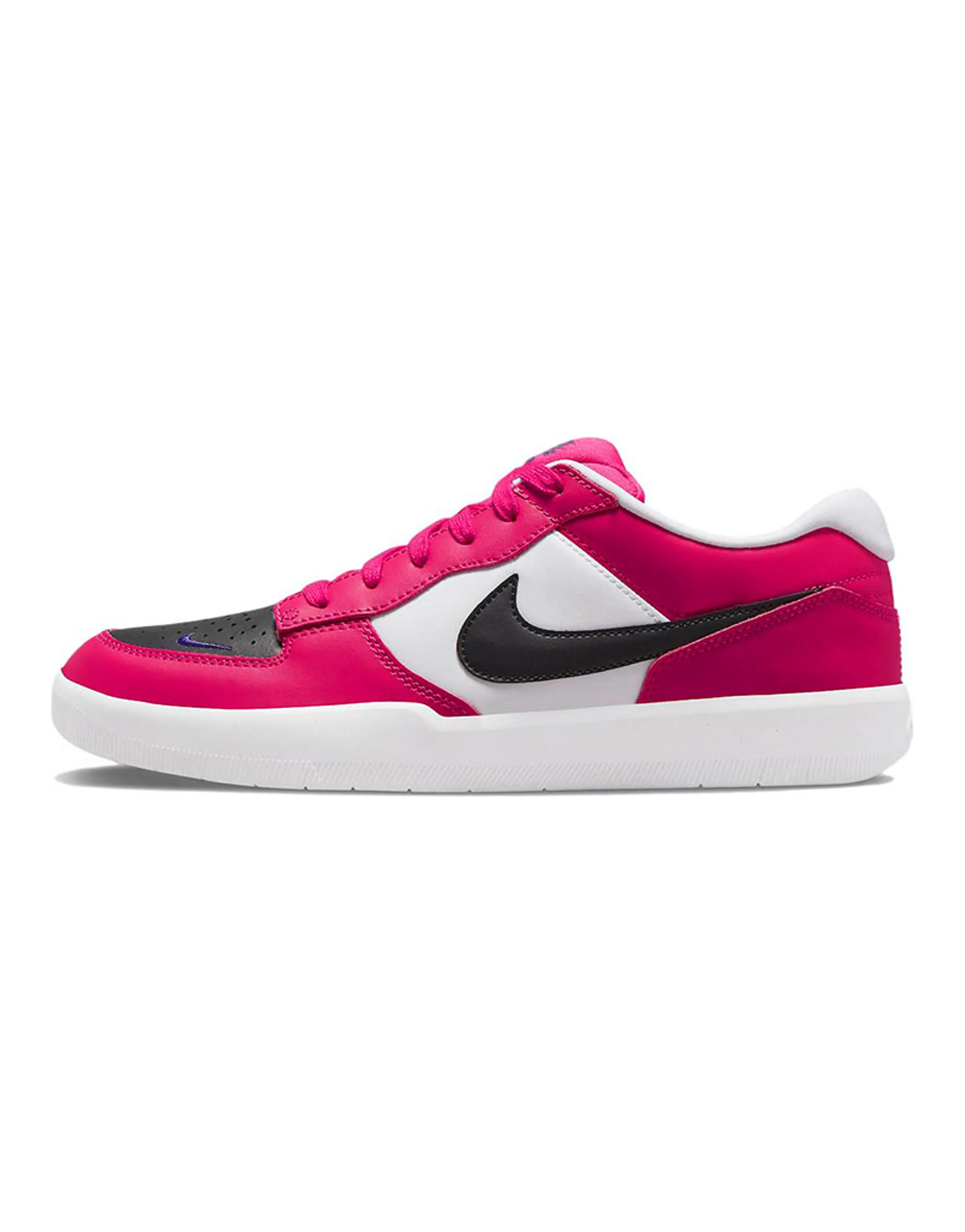 Nike SB Force 58 PRM L Leather Slip-Resistant Durable Lightweight Low-Top Skateboard Shoes Unisex Black White Pink
