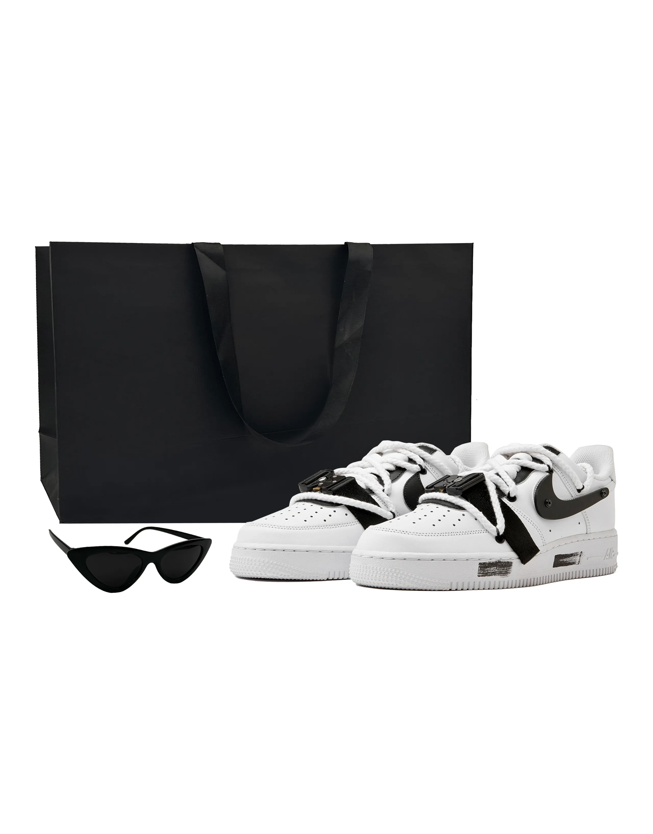 Nike Air Force 1 Low Top Skateboard Shoes Unisex Black White