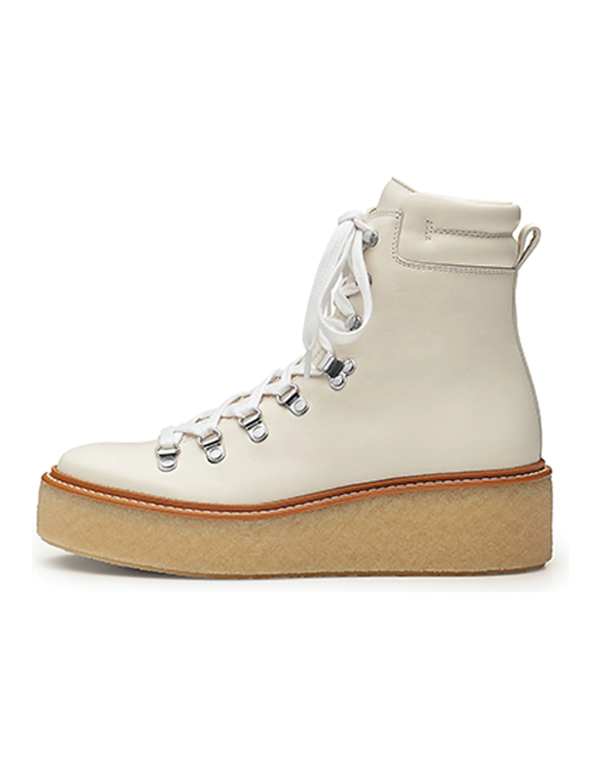 HERMES Discovery Ankle Boots Women's White Brown