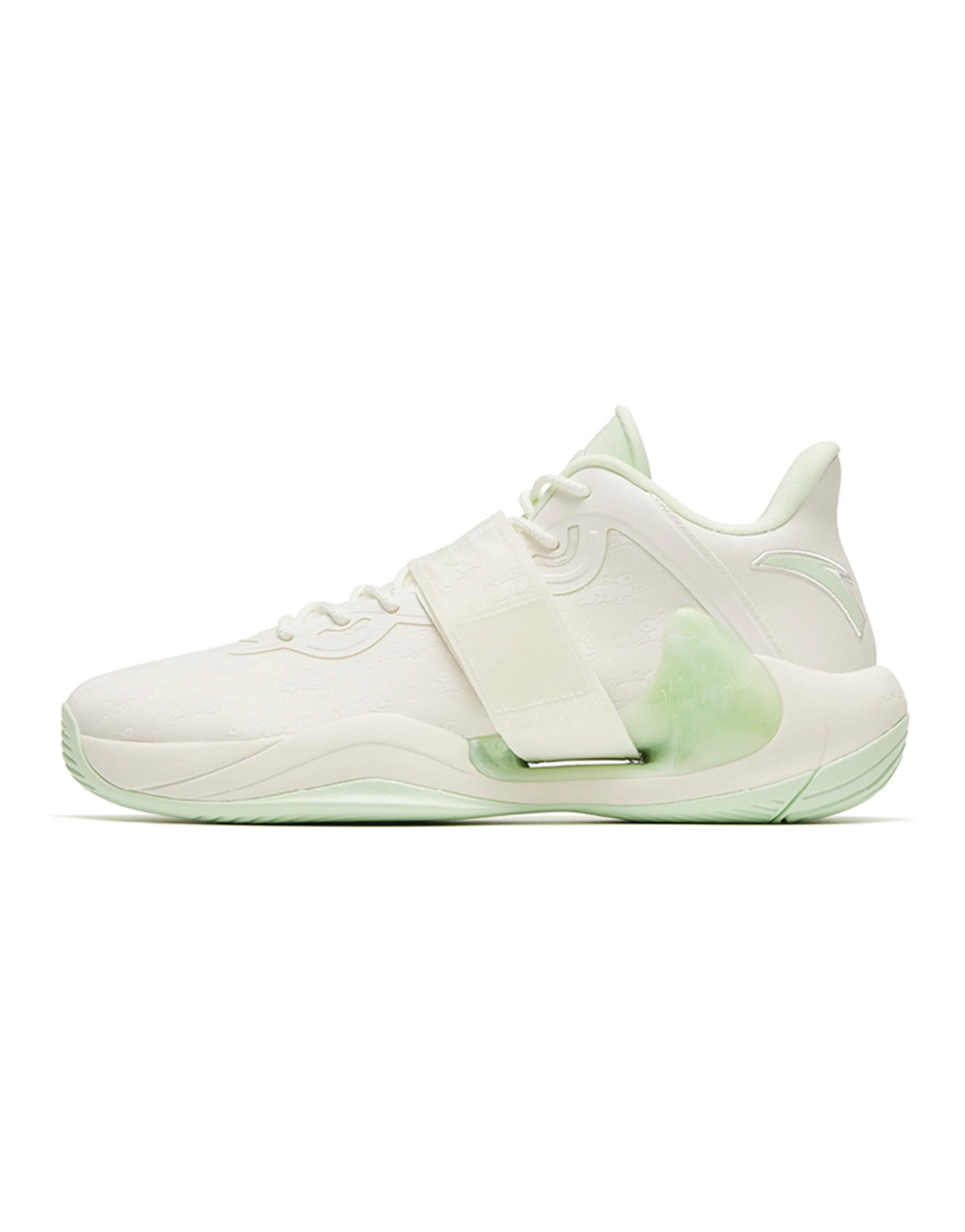 ANTA Water Flower 4 Basketball Shoes Men Low Top Ivory White/Bright Aqua Green