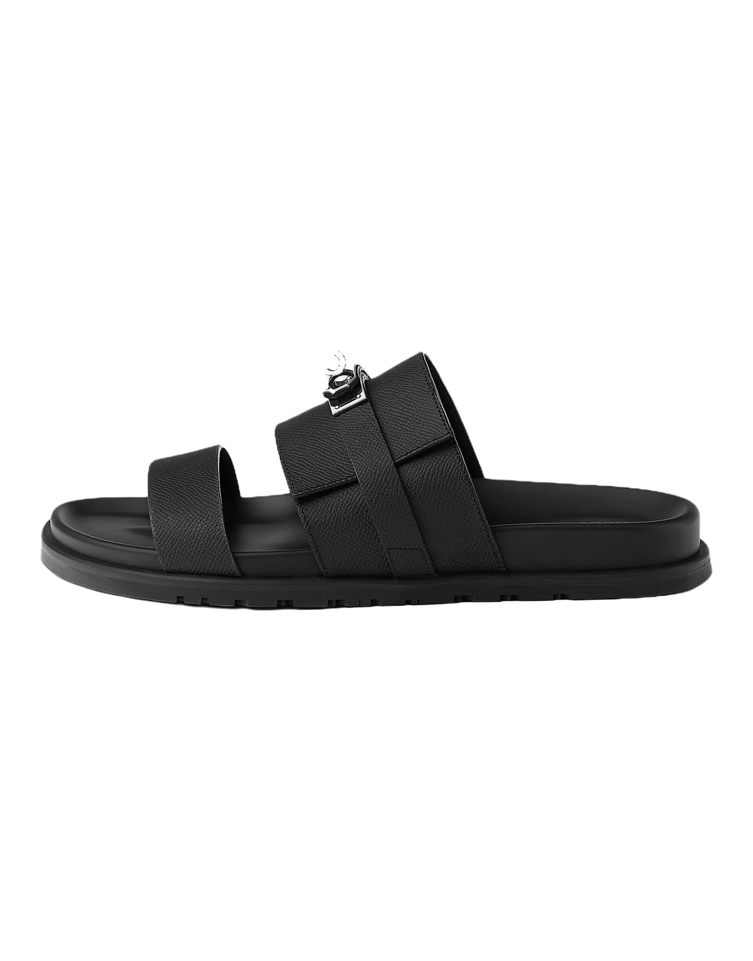 HERMES Slide Slippers Men's Black