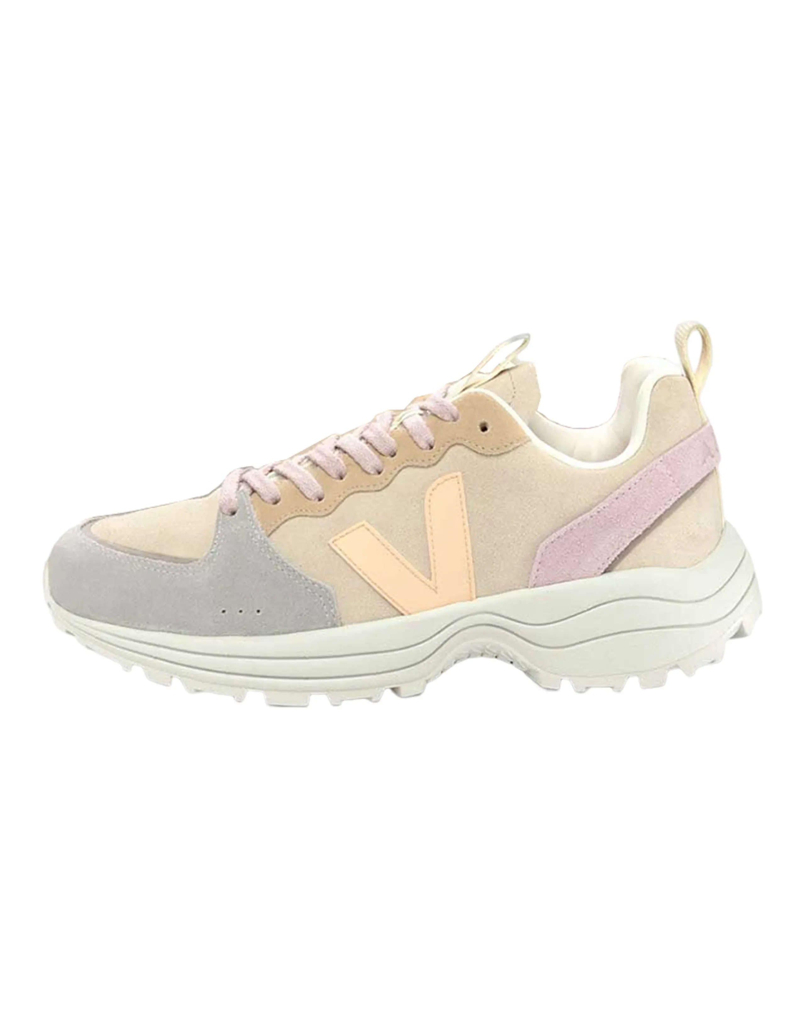 VEJA Venturi Suede Lace Up Sneakers 'Beige Grey Pink' Women's