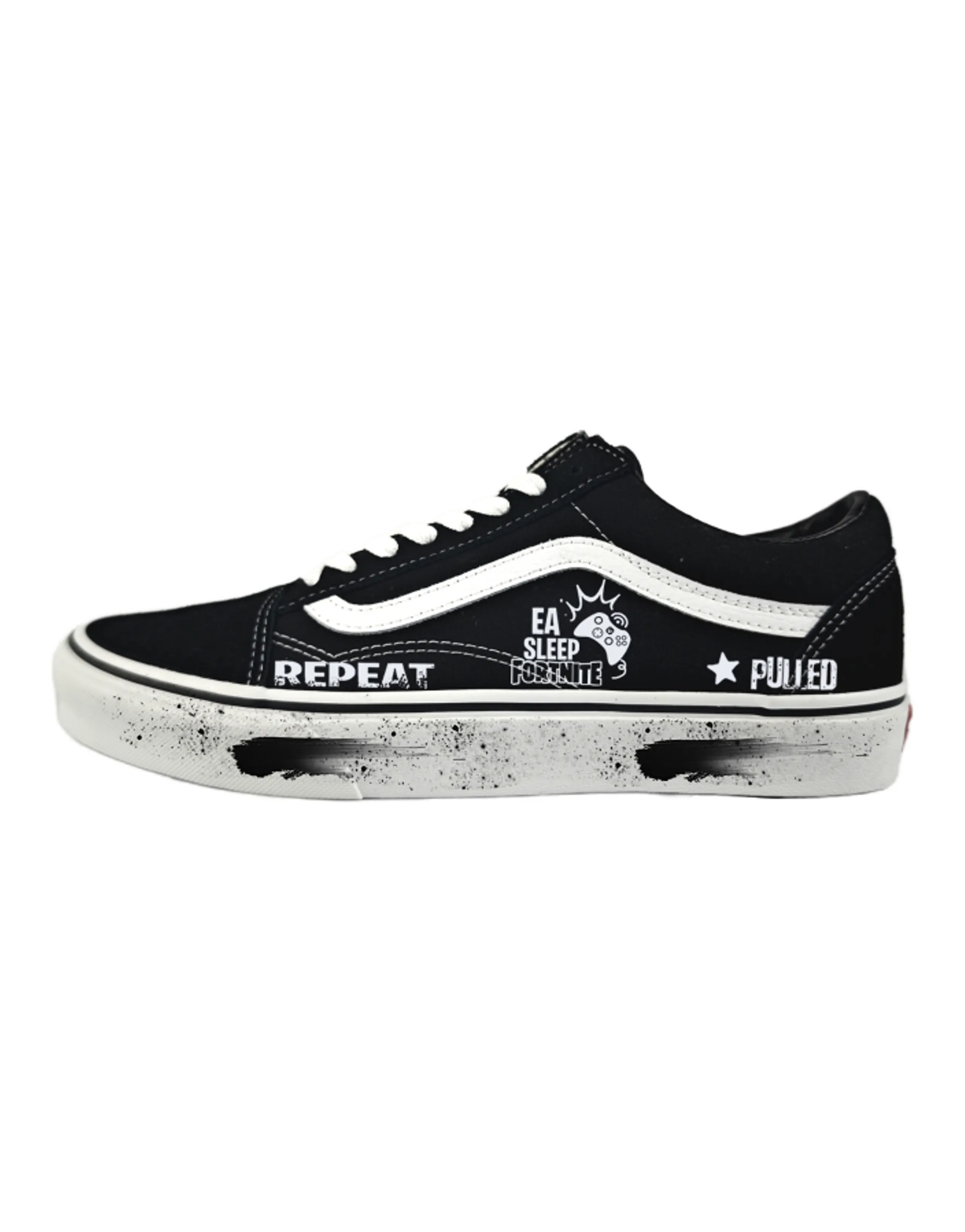 Custom Vans Old Skool 'Ready Player One' Casual Comfortable Fashion Versatile Classic Retro High Traction Lightweight Low-Top Sneakers Unisex Black White