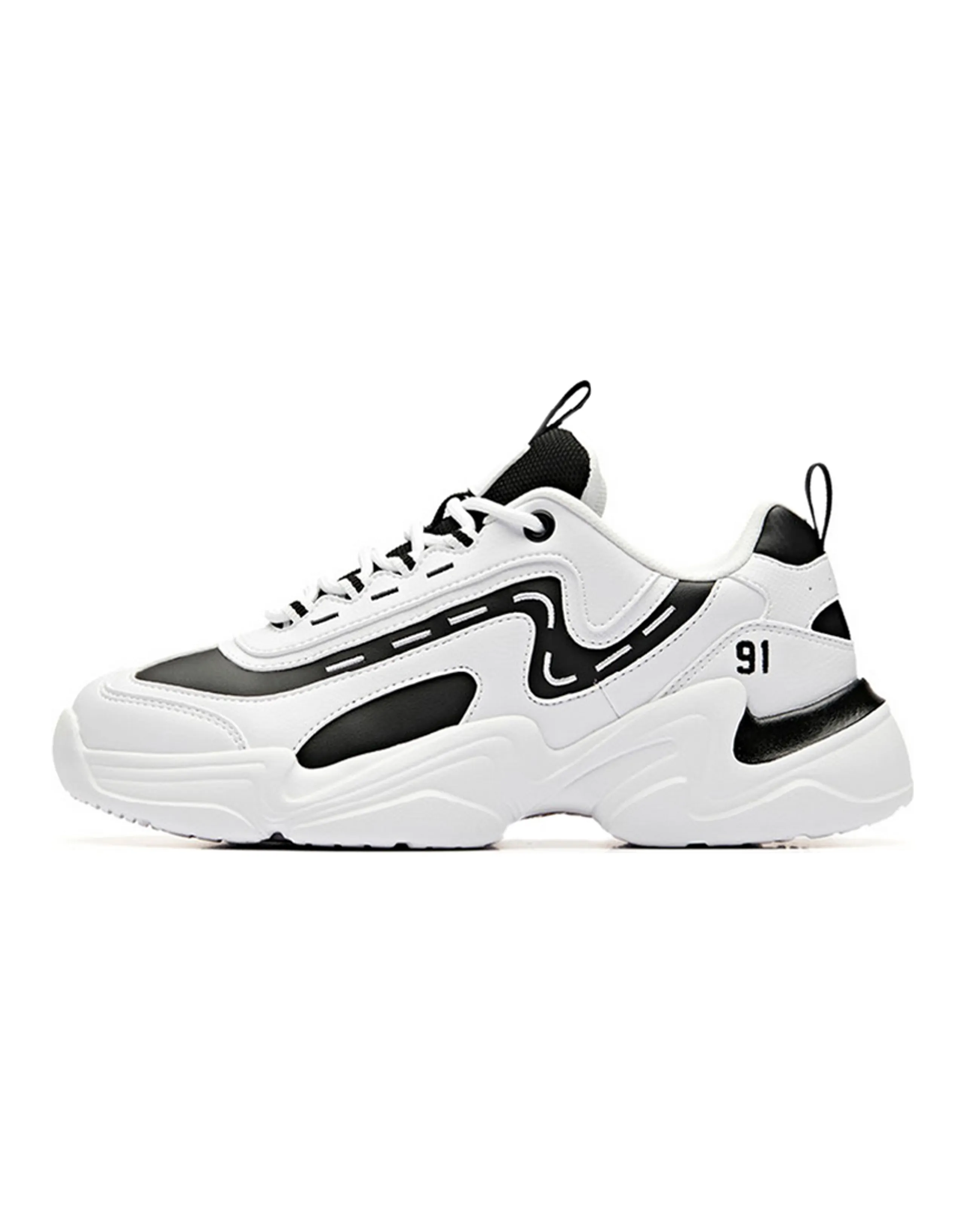 ANTA Life Collection Chunky Sneakers Women's Low-Top Black White