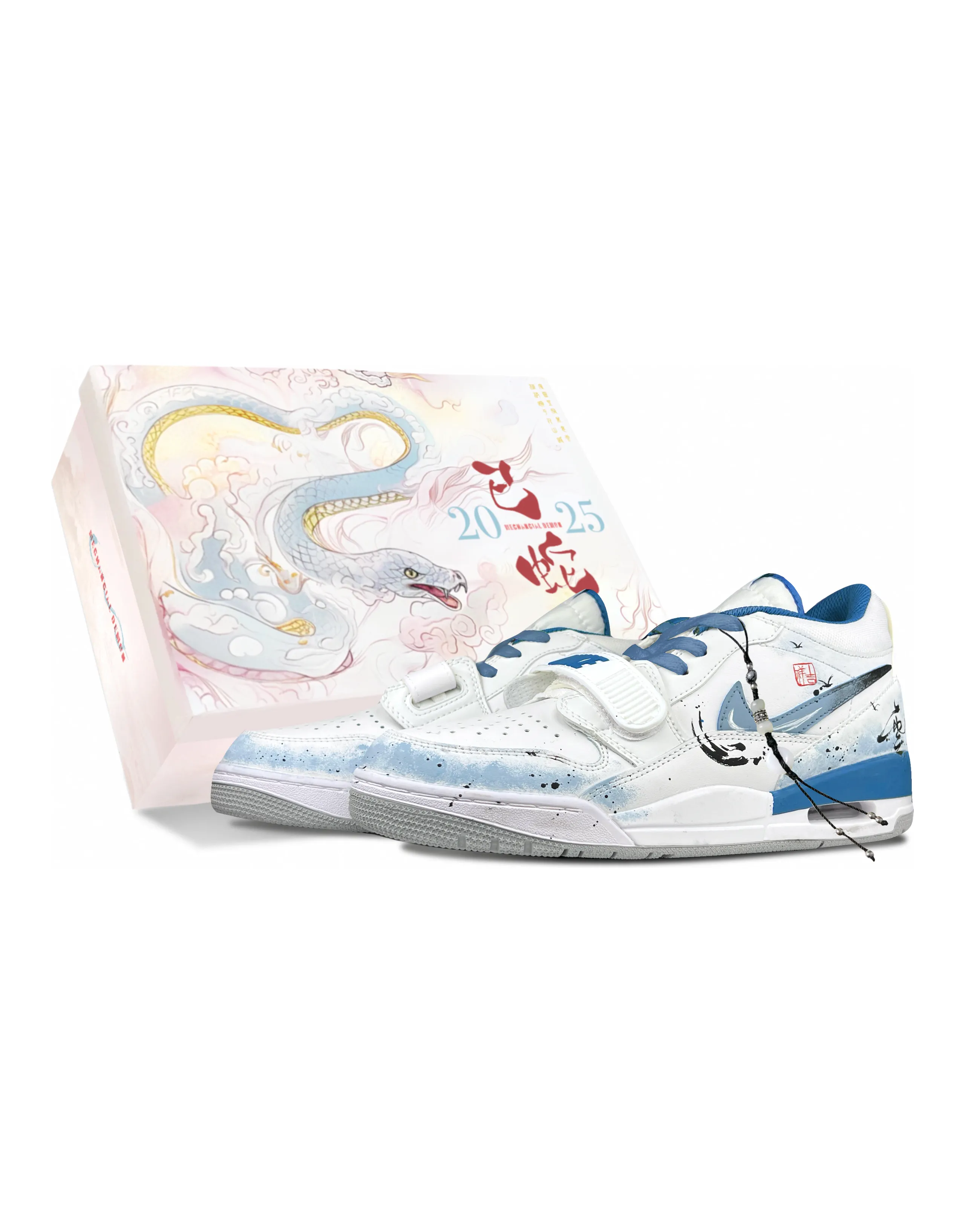 JORDAN Legacy 312 Vintage Basketball Shoes Men Low Top White Blue