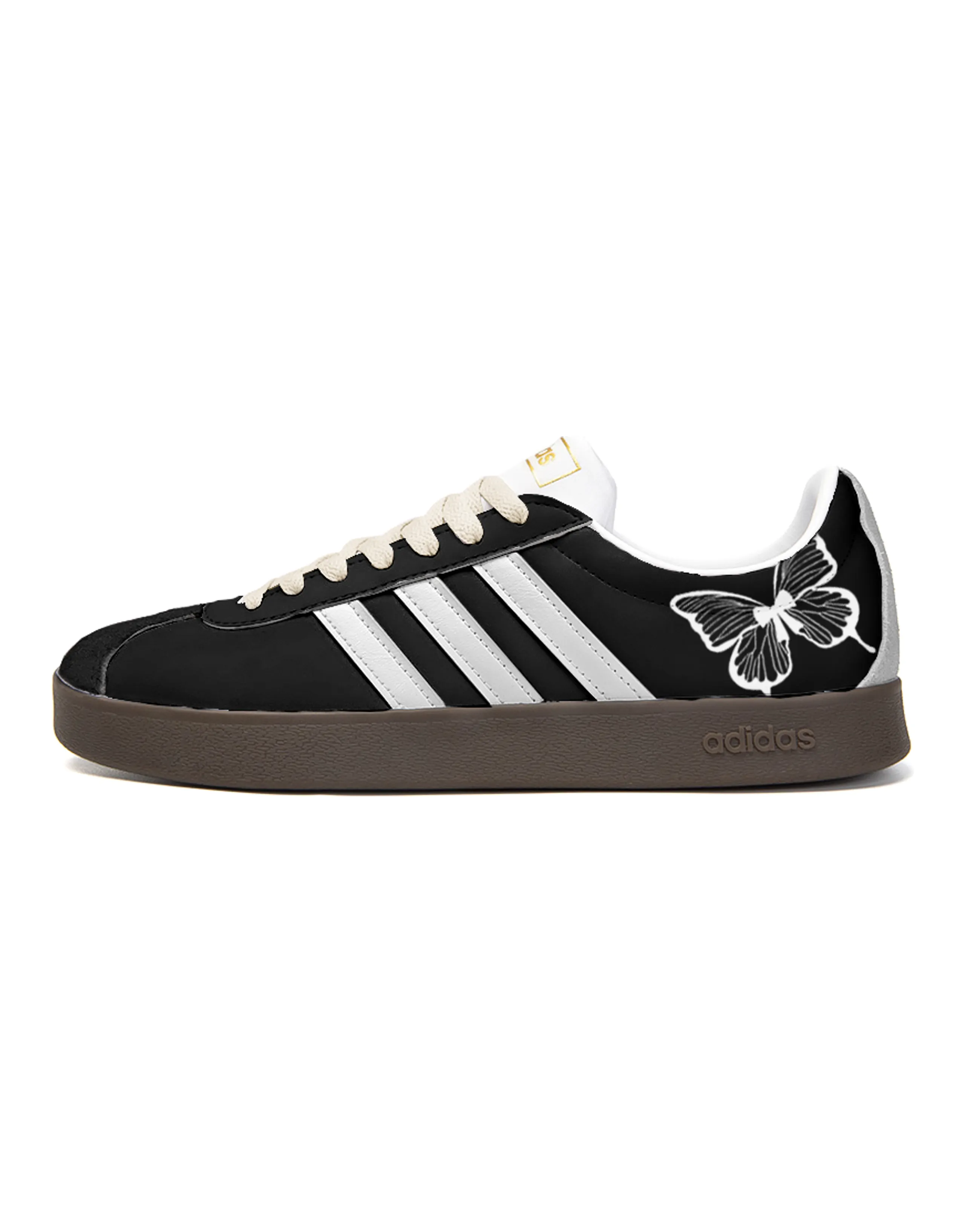 Custom Sneakers adidas neo VL Court 2.0 'Floral Scent' Comfortable Versatile Durable Lightweight Low-Top Sneakers Black