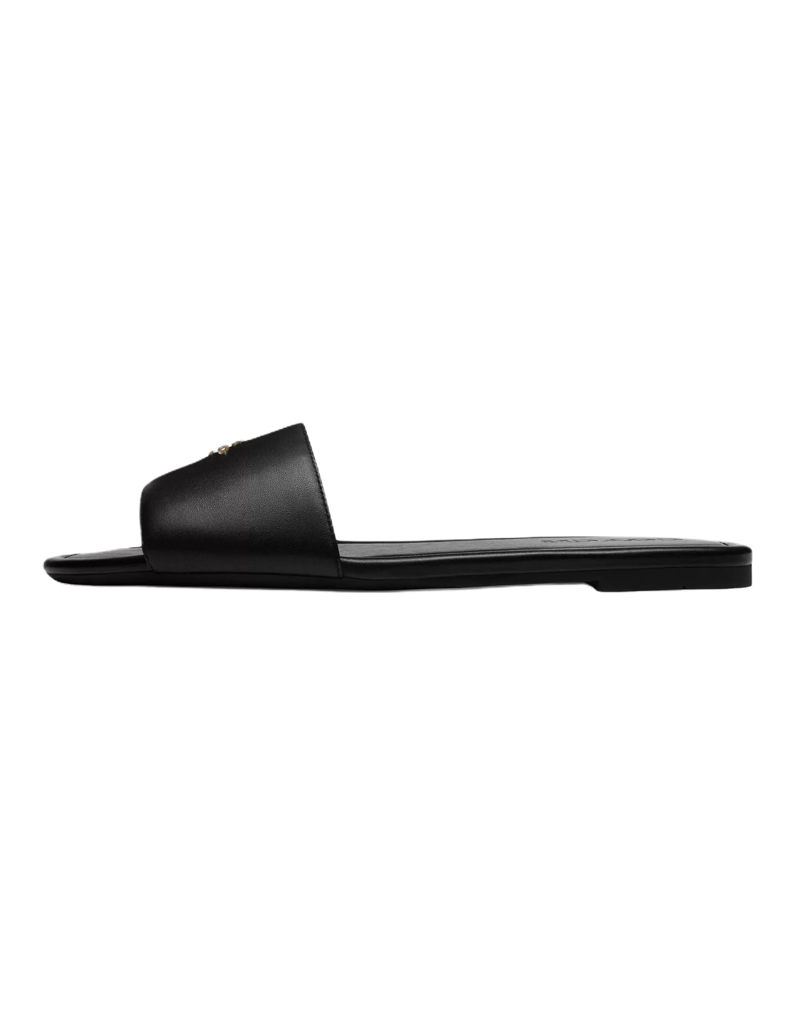 COACH Leather Flat Toe-Thong Sandals Women's Black