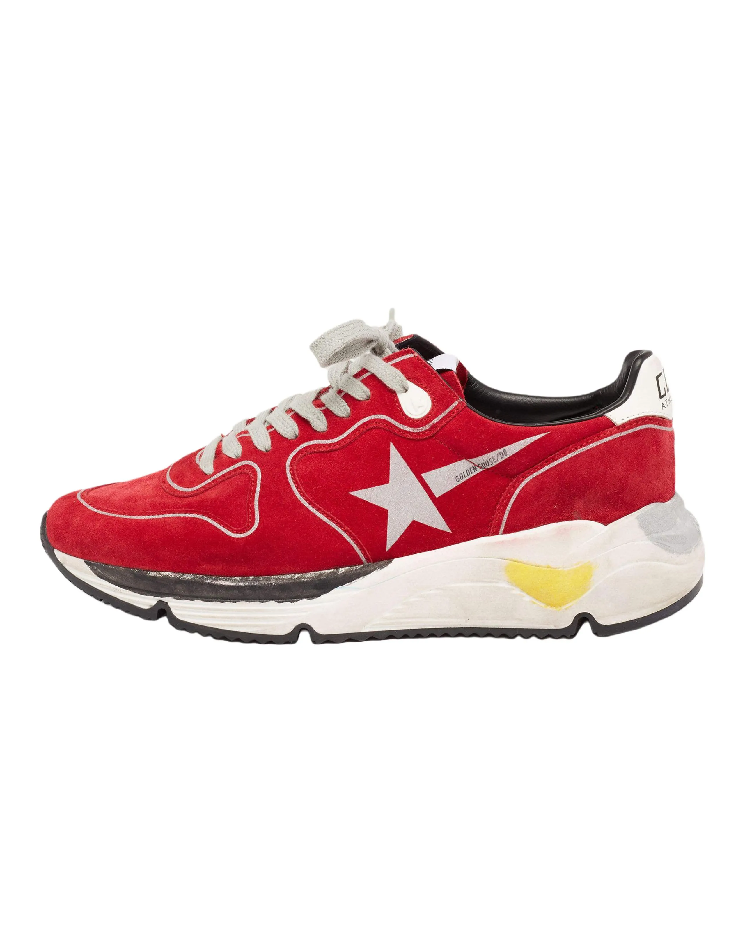 Golden Goose Running Sole Leather Distressed Low-Top Casual Shoes Women's Red