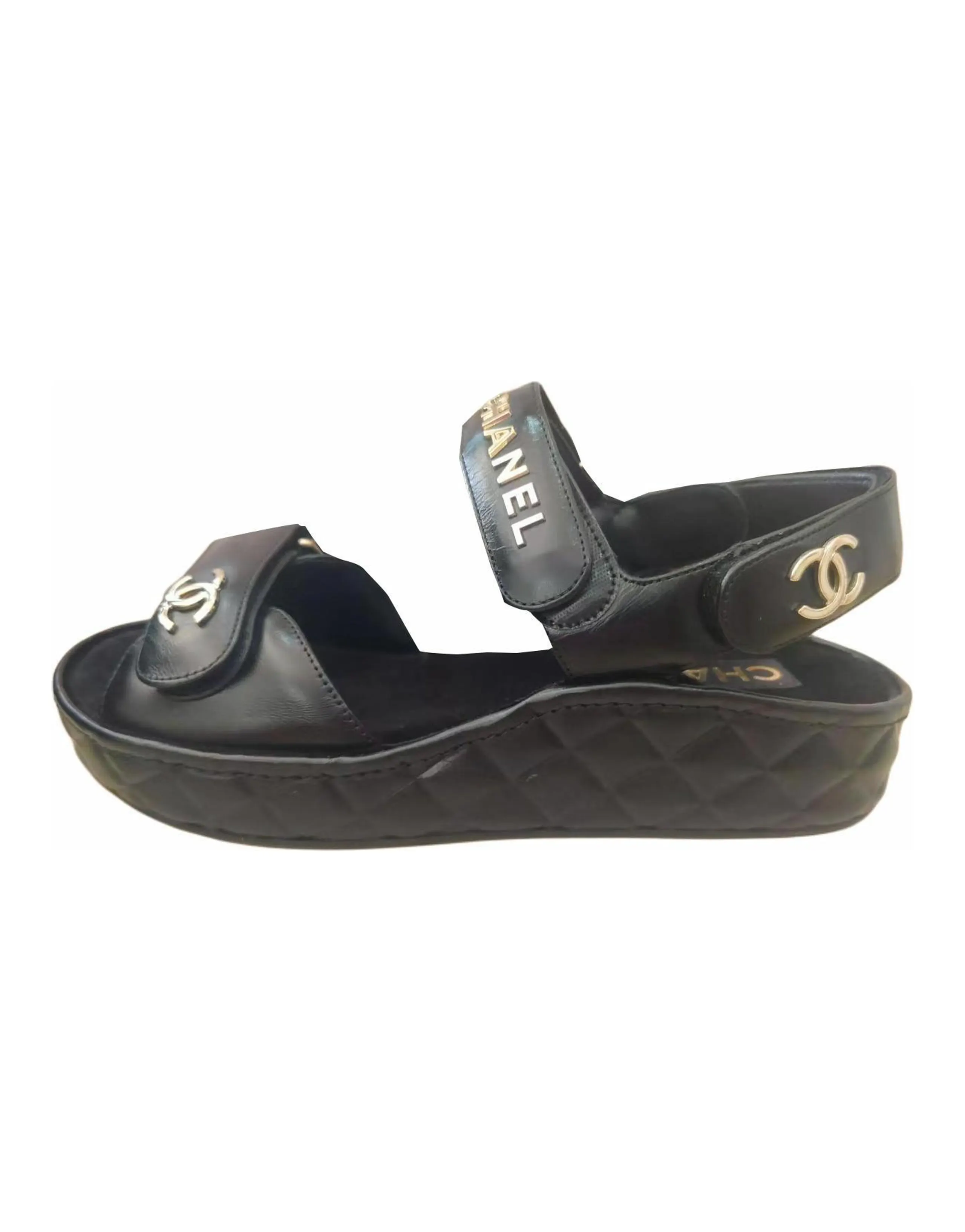 CHANEL 22BFW Strap Sandals Women's Black