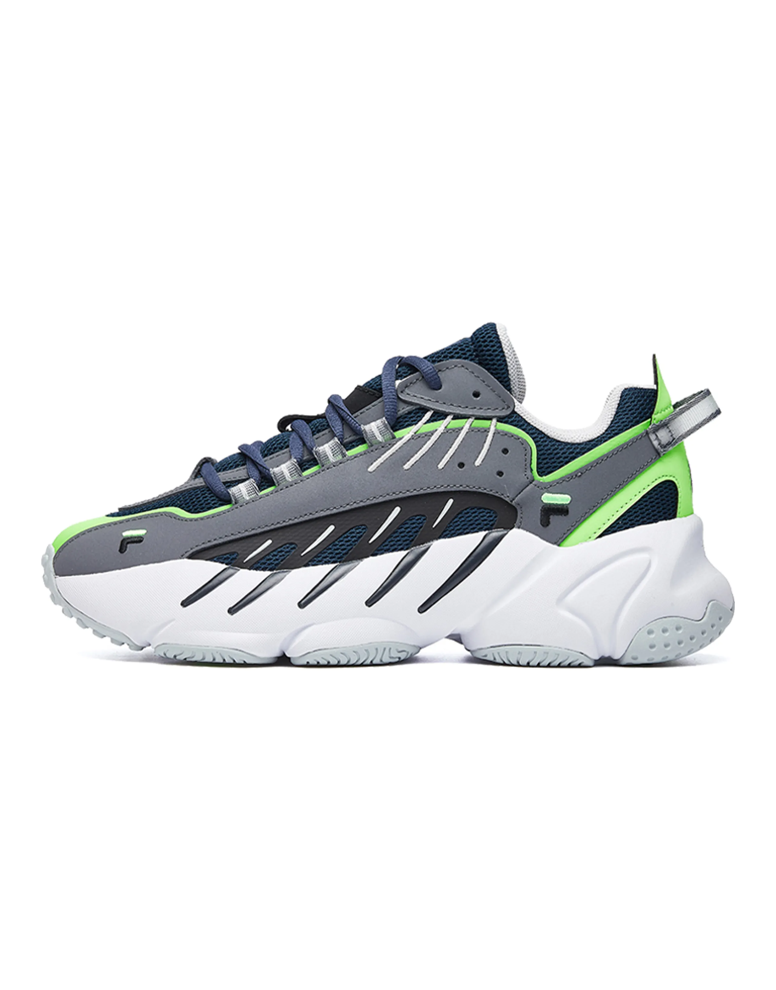 FILA ADE Retro Versatile Mesh Low-Top Marathon Running Shoes Men's Grey White Green