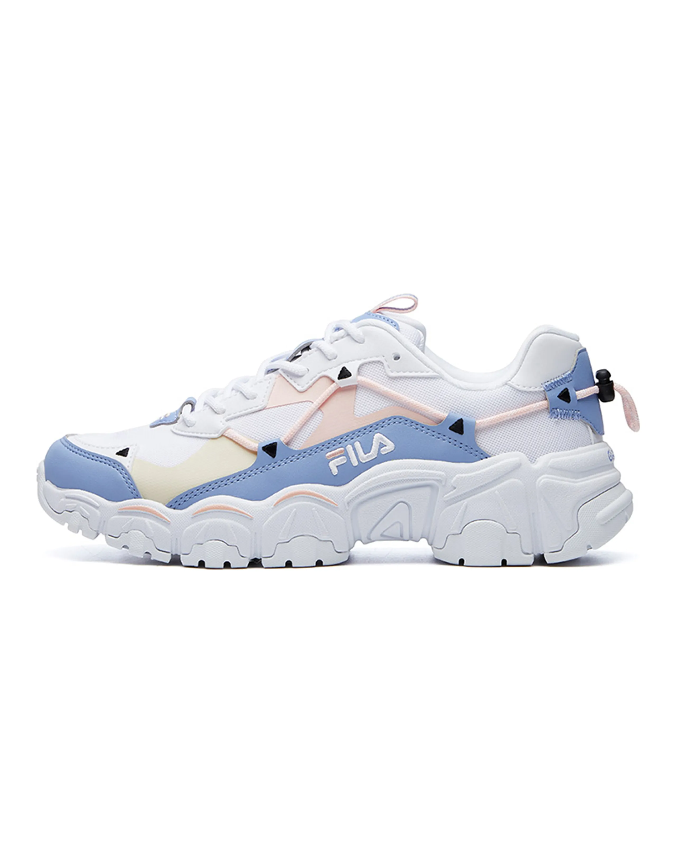 FILA Fluid Low Tops Sports Shoe White Blue Pink Women's